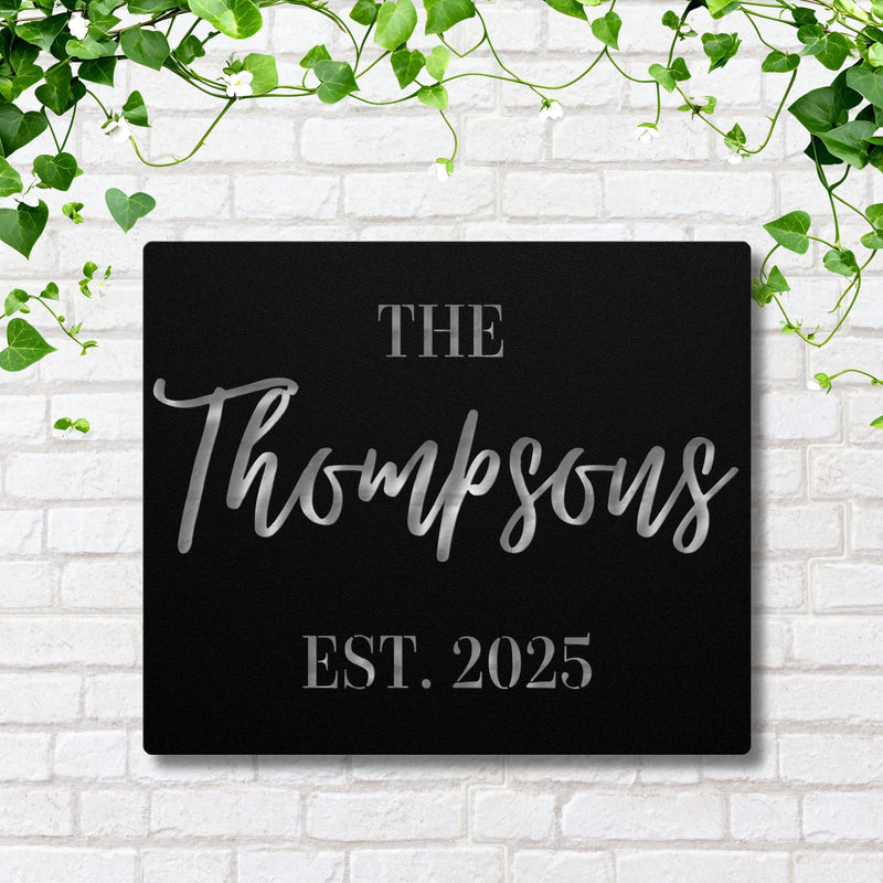 Personalized Family Name Metal Sign – Custom Last Name Decor