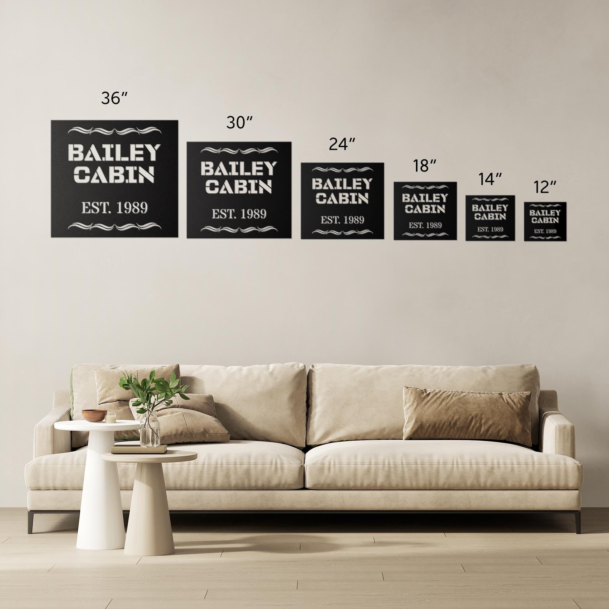 Family Metal Name Sign: Custom Steel Wall Art