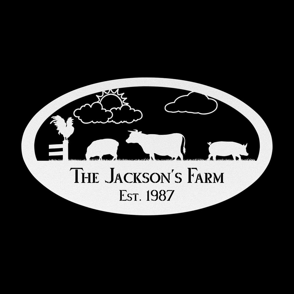 Custom Farm Metal Sign: Personalized Livestock Wall Art