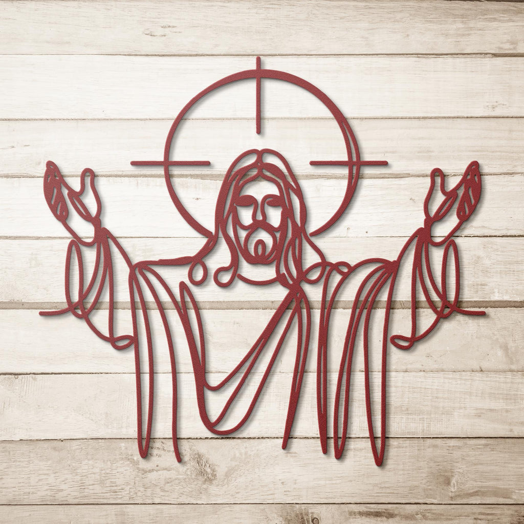Jesus Christ Metal Line Art, Religious Christian Wall Decor