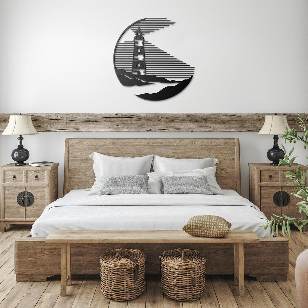 Lighthouse Metal Wall Art, Nautical Ocean Decor, Beach House Sign, Coastal Gift