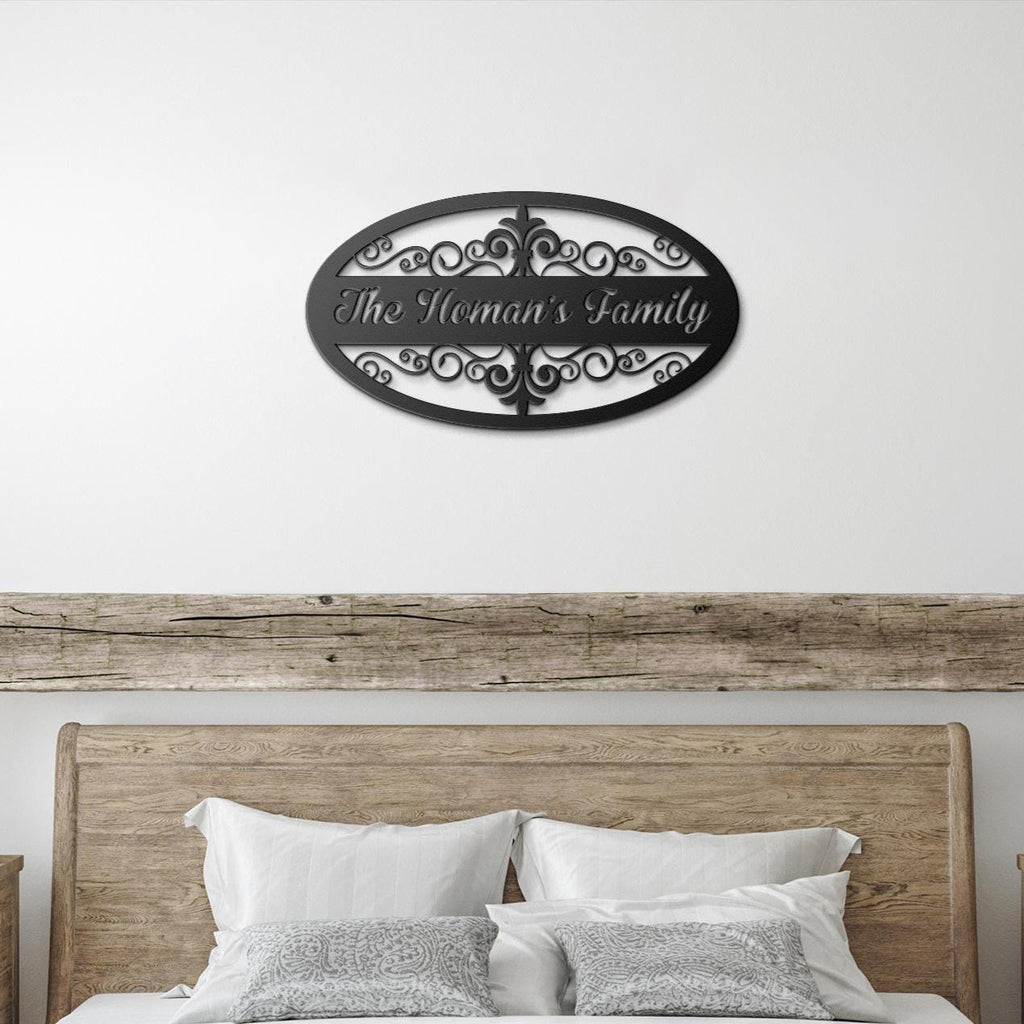 Custom Family Name Metal Sign: Housewarming Gift