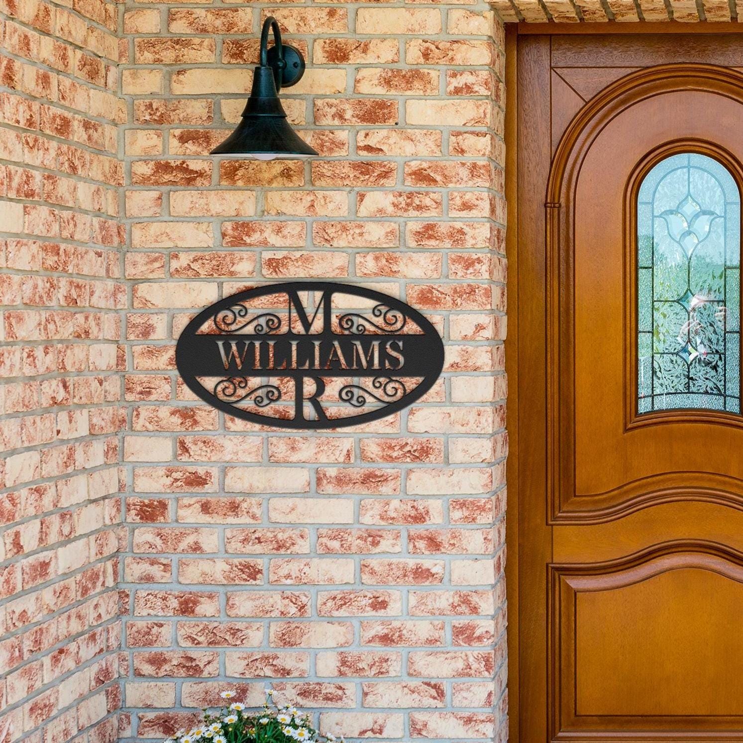 Custom Family Name Metal Sign - Oval Steel Wall Art