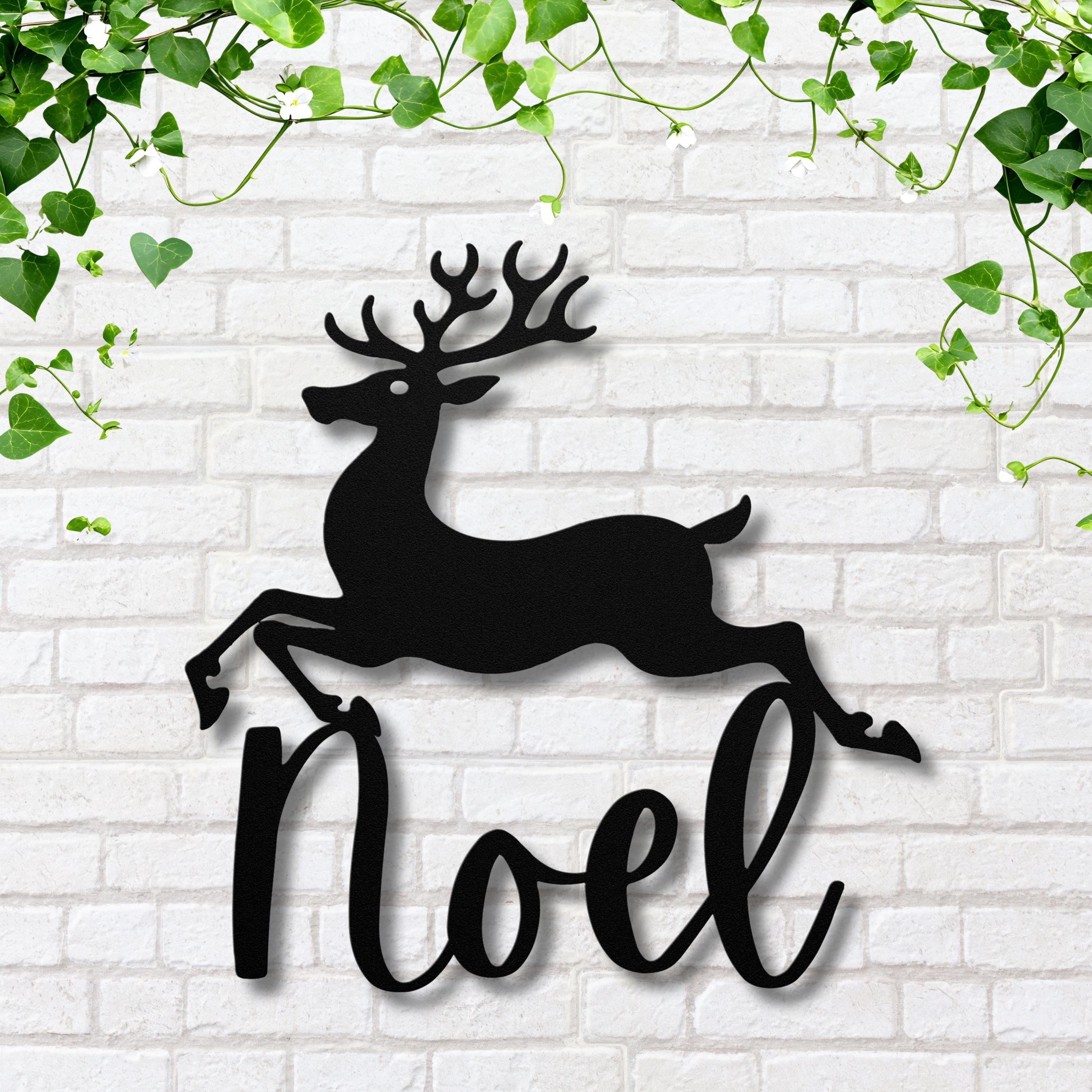 Reindeer Metal Sign, Personalized Christmas Noel Decor