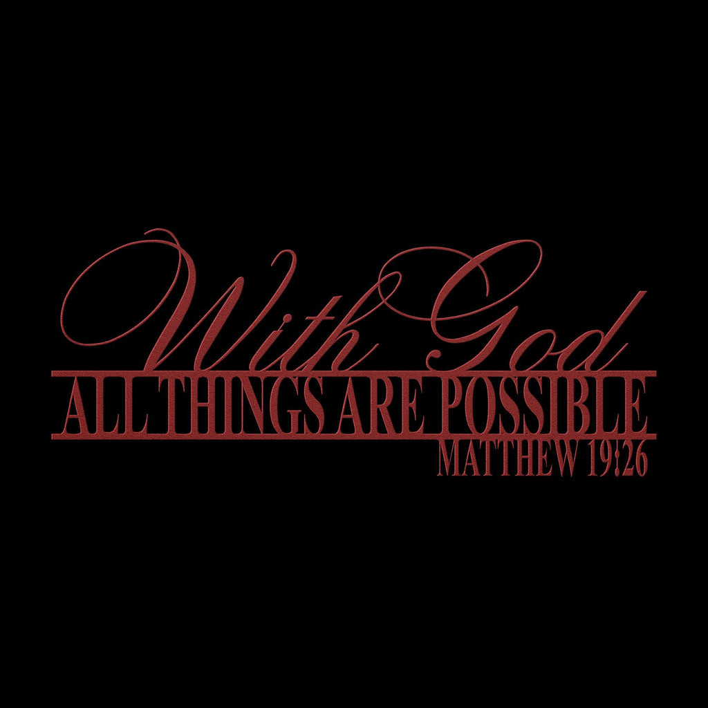 Matthew 19:26 Metal Sign, Christian Home Decor