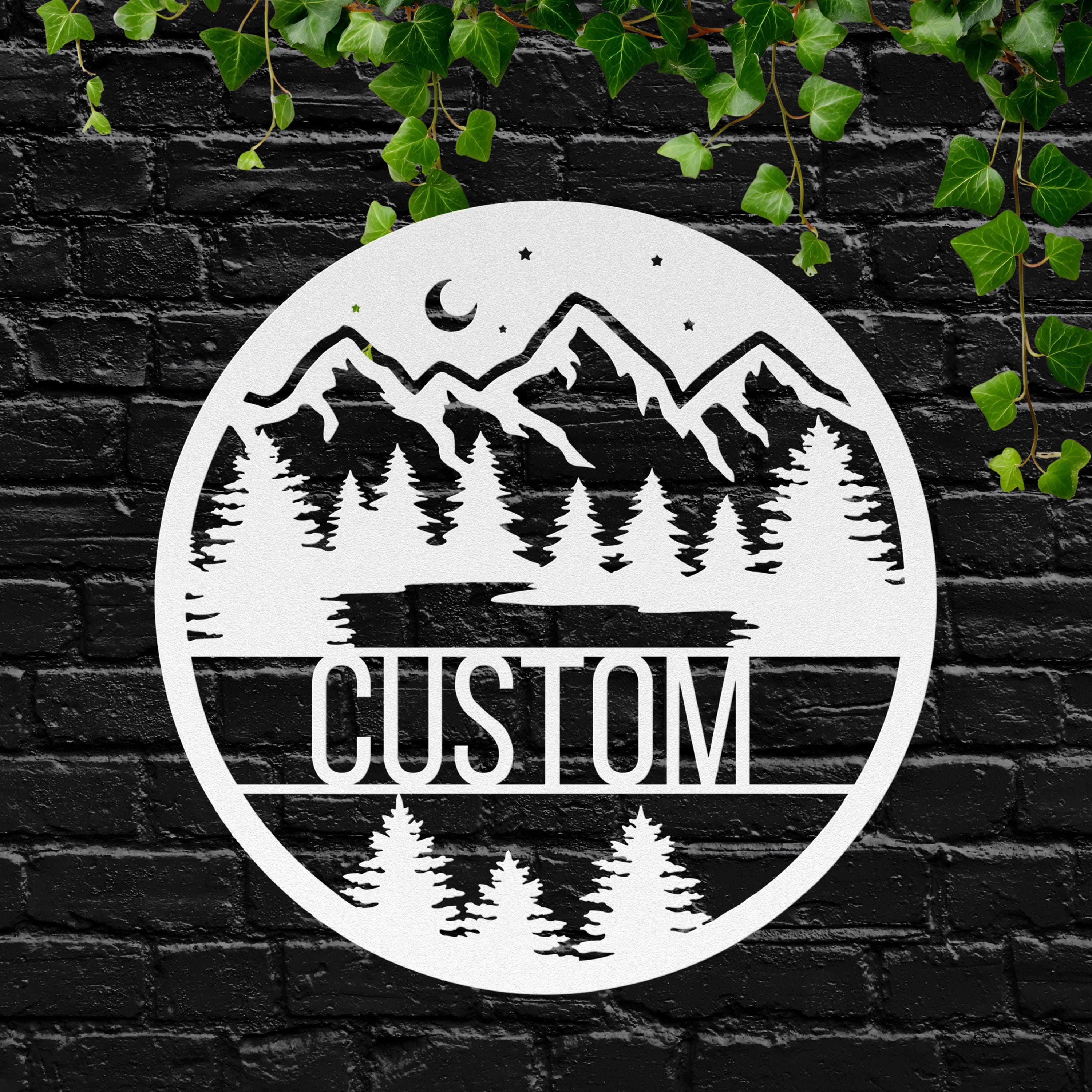 Personalized Mountain Sign - Custom Metal Sign | Rustic Lodge Decor & Outdoor Wall Art