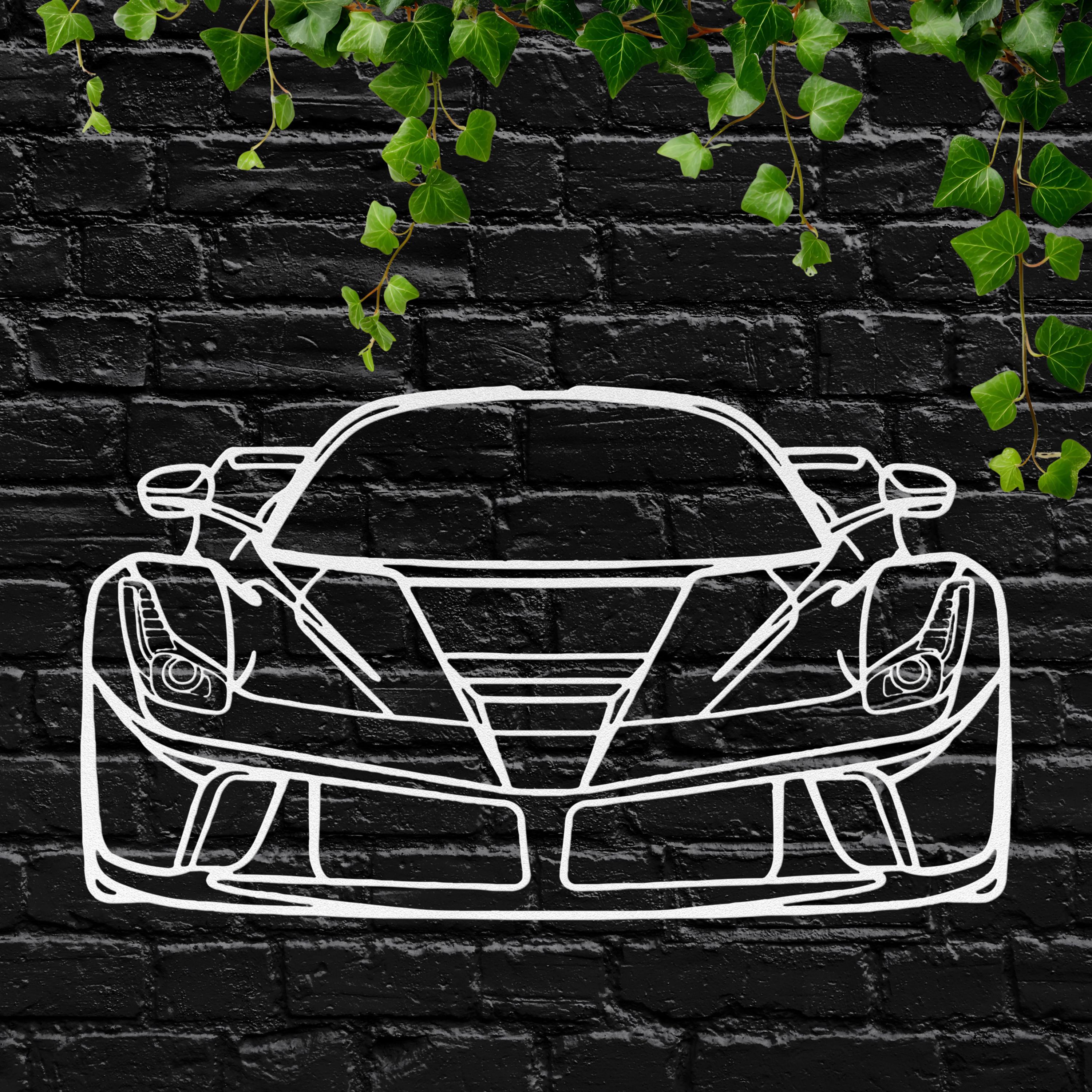 Minimalist Sports Car Art - Luxury Car Decor | Automotive Wall Art Metal Sign