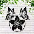 Butterfly and Flower Metal Art | Nature Die Cut Wall Sign | Minimalist Floral Decor | Spring Garden Insect Gift