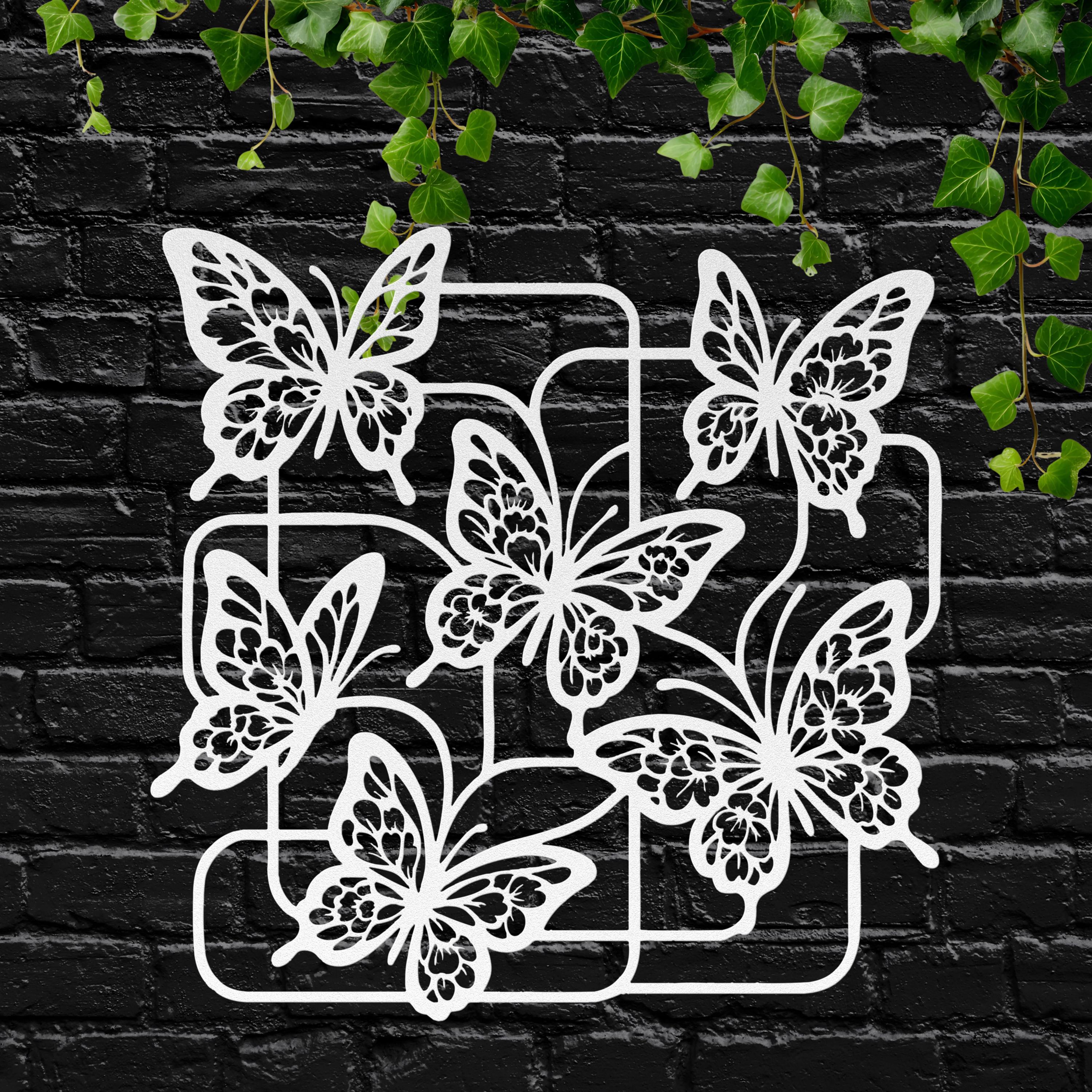 Butterfly Metal Wall Art - Intricate Die Cut Metal Sign | Spring Home Decor