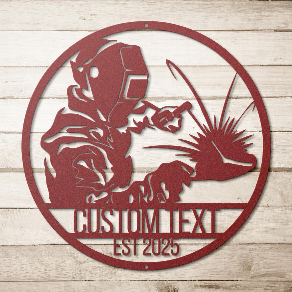 Personalized Welder Sign - Custom Welding Art | Fabrication Metal Sign, Garage Wall Art