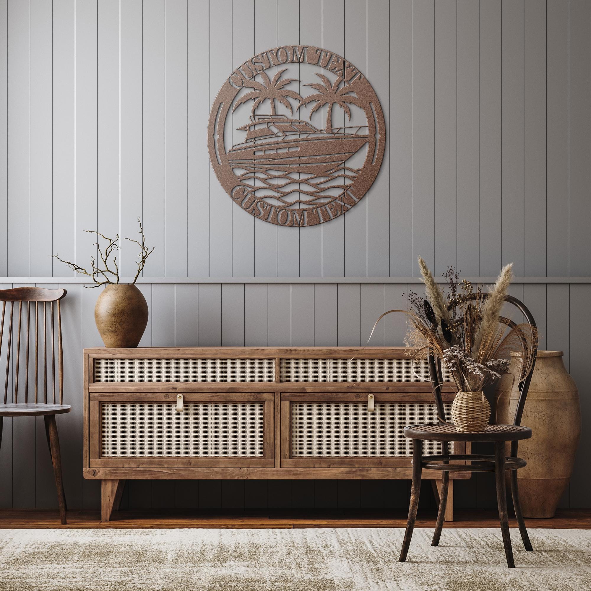 Personalized Yacht Sign - Custom Boat Art | Durable Steel Outdoor Metal Wall Decor