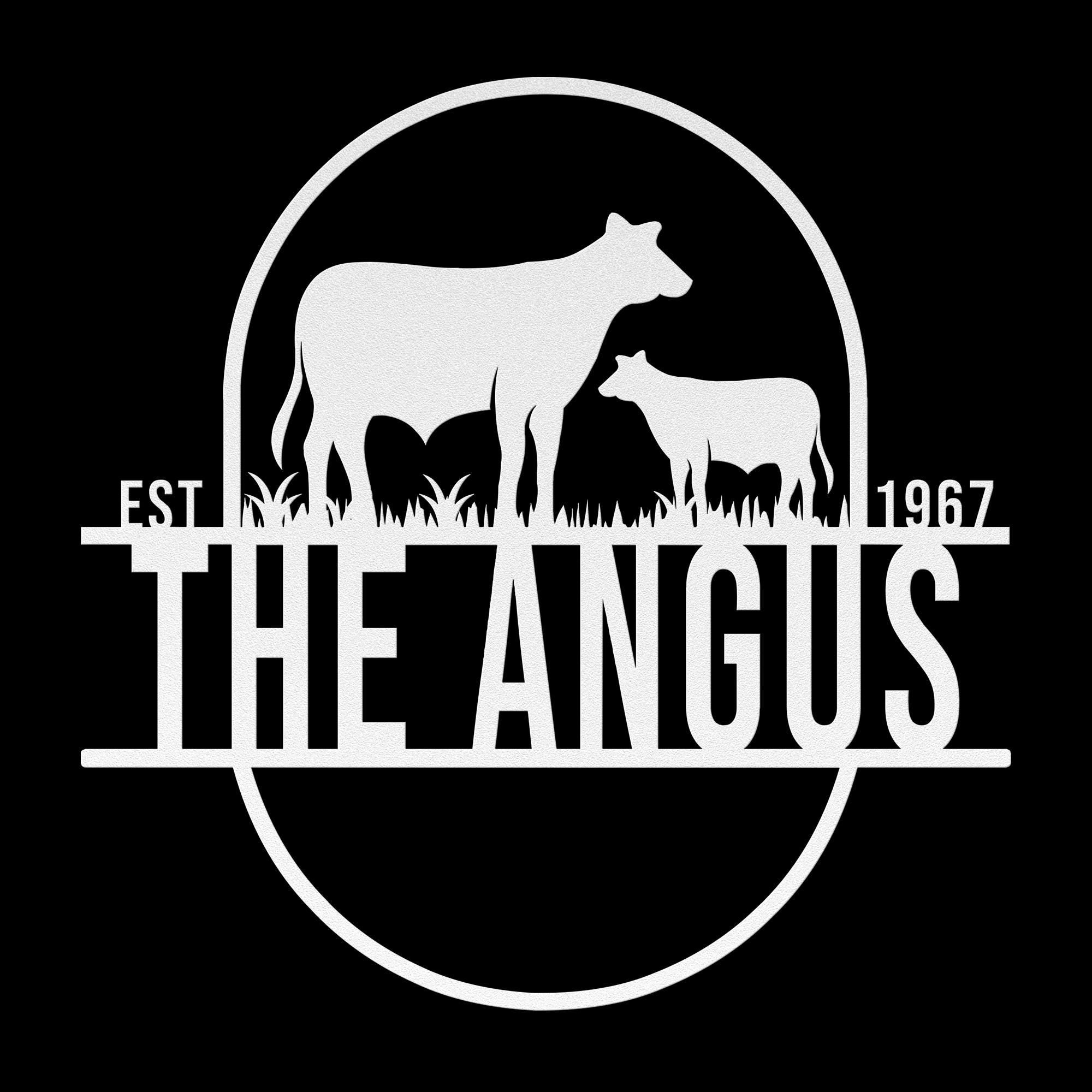 Custom Metal Farm Sign: Cow & Calf Design, Personalized Ranch Decor