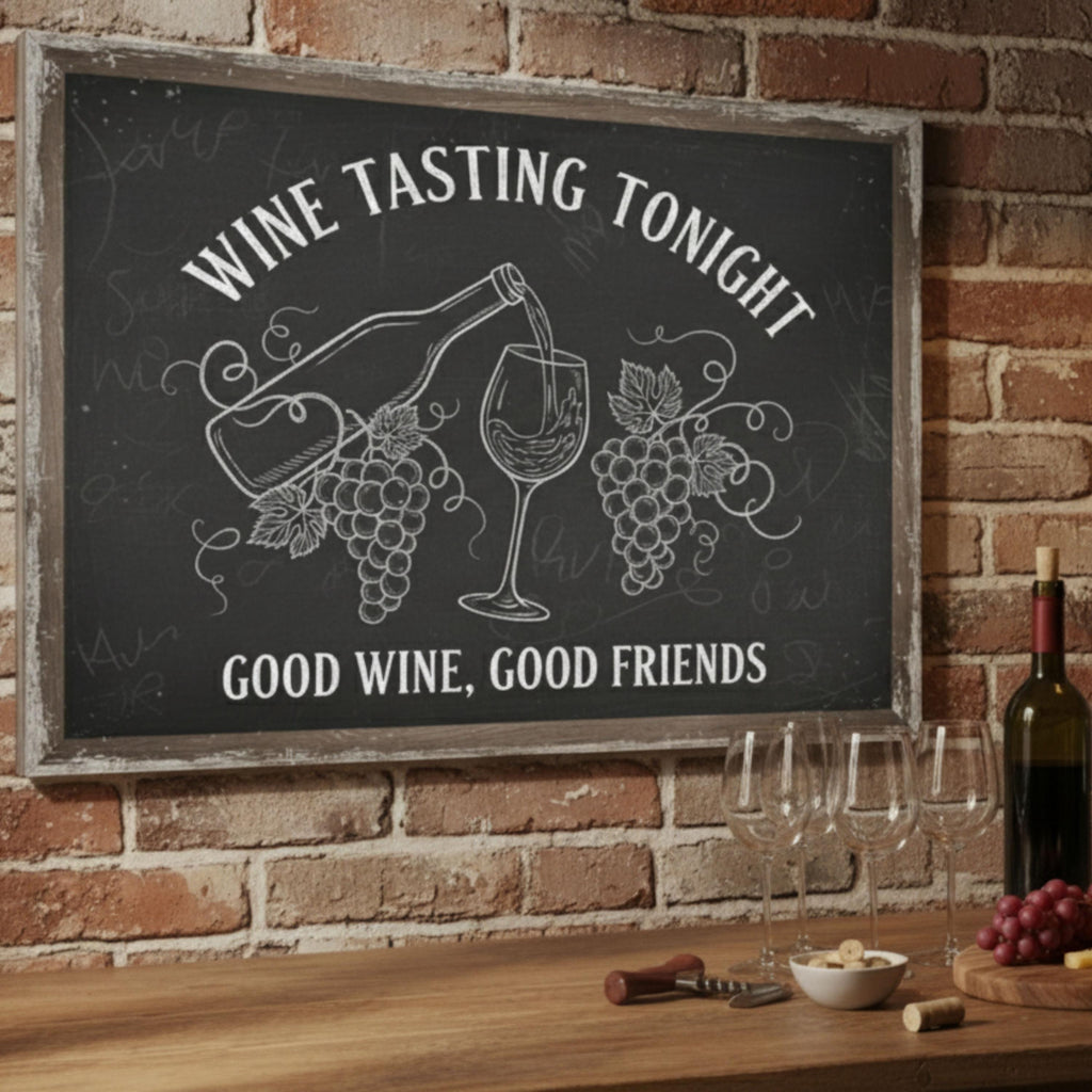 Wine Tasting Tonight Metal Sign | Kitchen & Dining Decor
