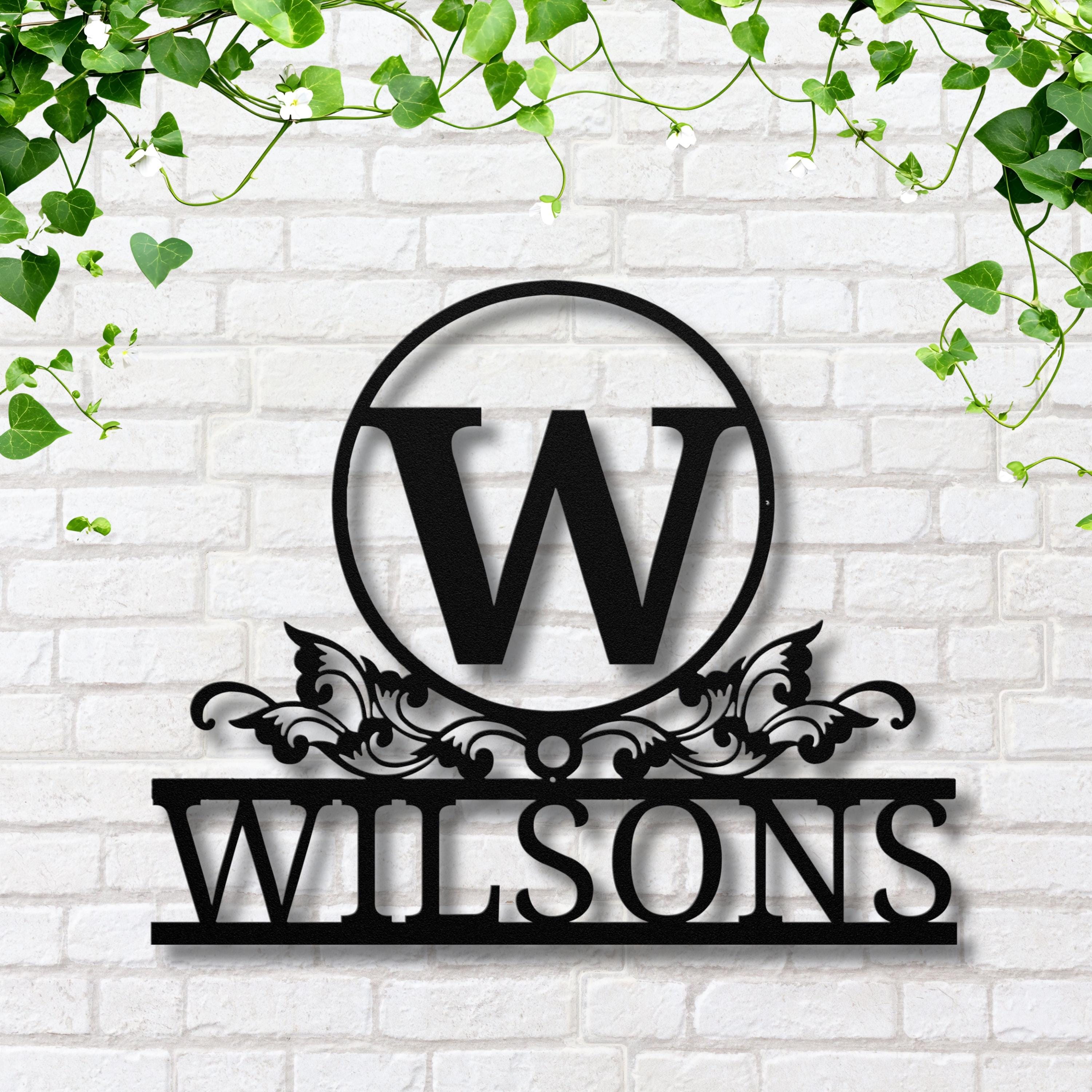 Custom Metal Sign - Personalized Name Plaque With Elegant Scrollwork Decor