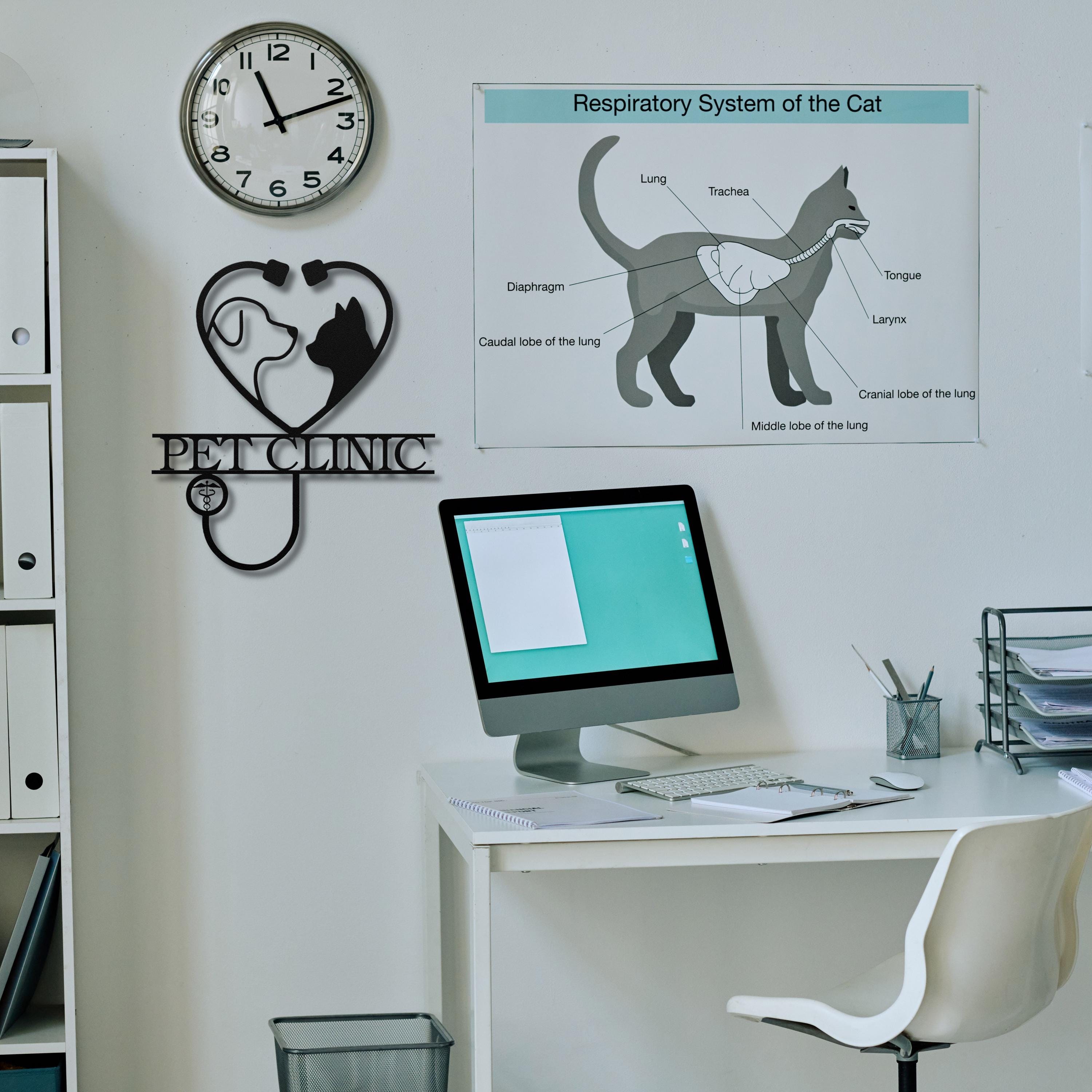 Personalized Pet Clinic Metal Sign, Veterinarian Office Decor