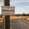 Custom Ranch Metal Sign, Rustic Barn Wall Art, Personalized Cabin Gift, Log Cabin Look