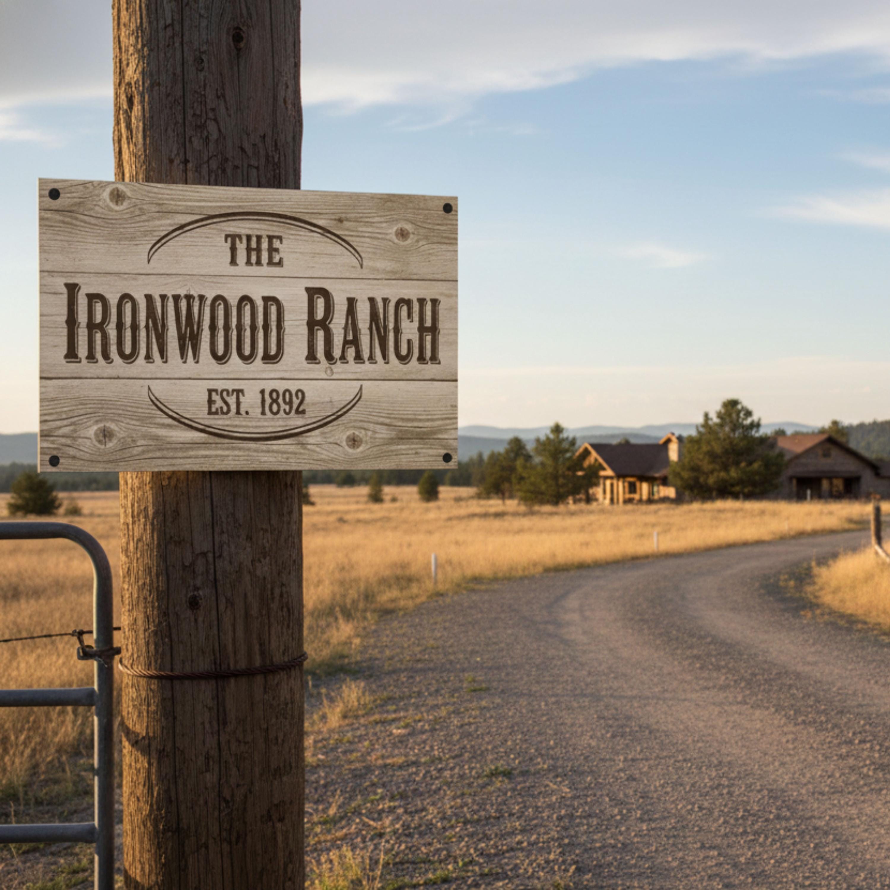 Custom Ranch Metal Sign, Rustic Barn Wall Art, Personalized Cabin Gift, Log Cabin Look