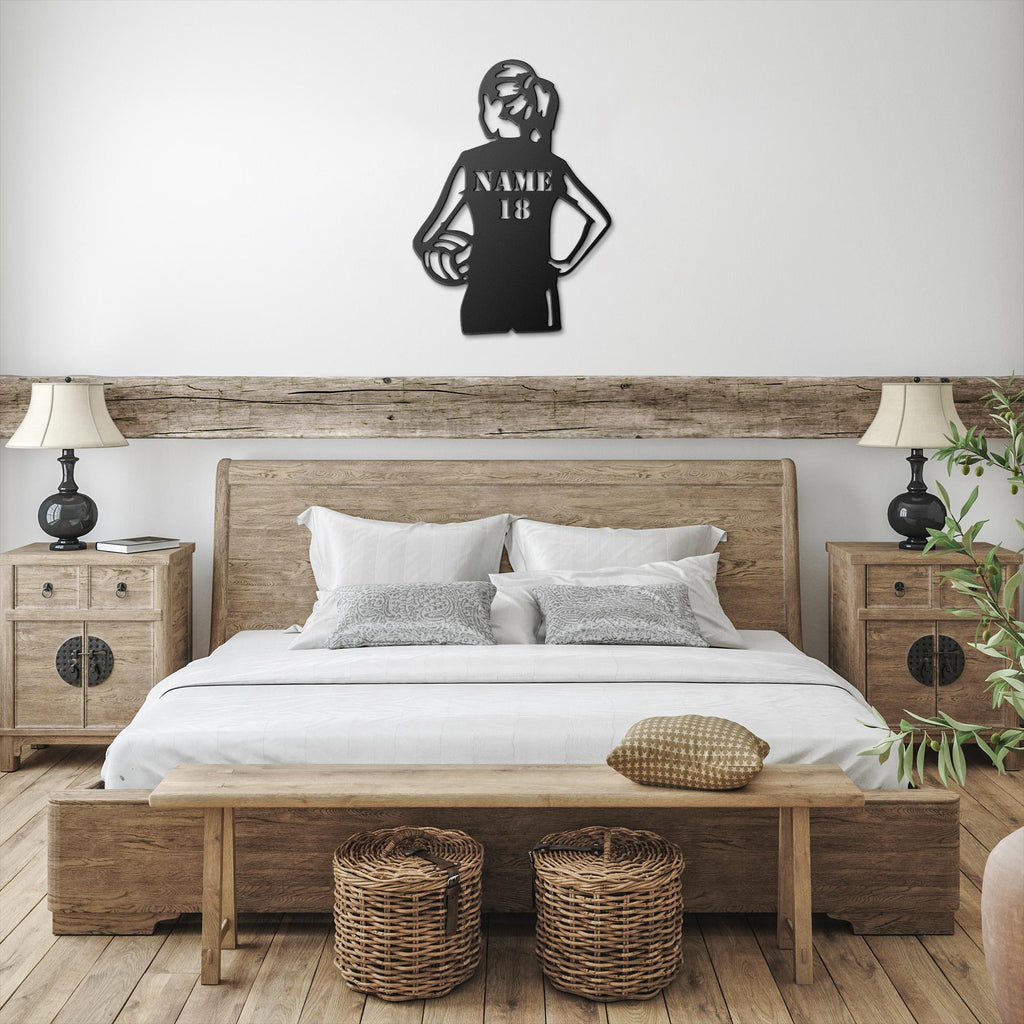 Personalized Volleyball Sign - Custom Metal Die-Cut Art | Team Gift, Female Athlete Decor