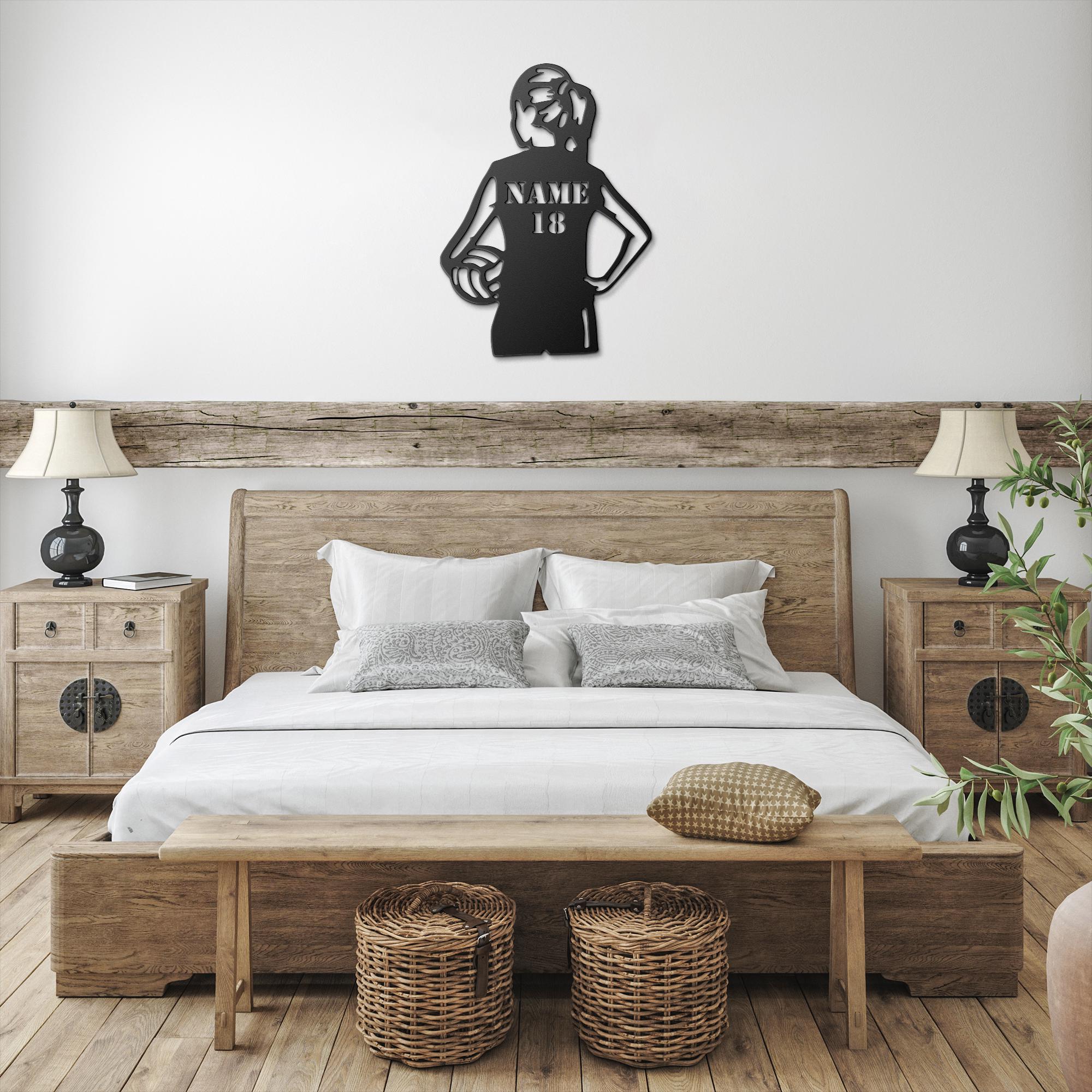 Personalized Volleyball Sign - Custom Metal Die-Cut Art | Team Gift, Female Athlete Decor
