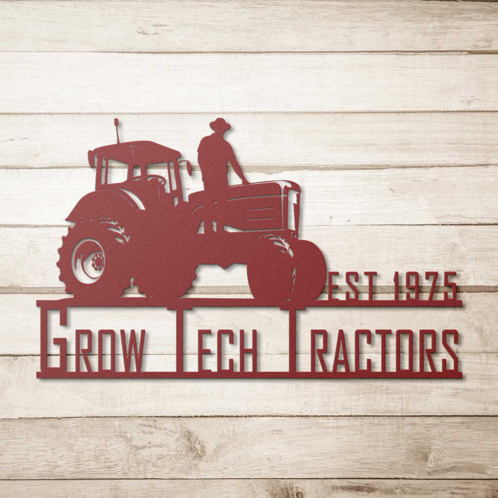 Personalized Metal Farm Sign: Tractor Farmhouse Decor