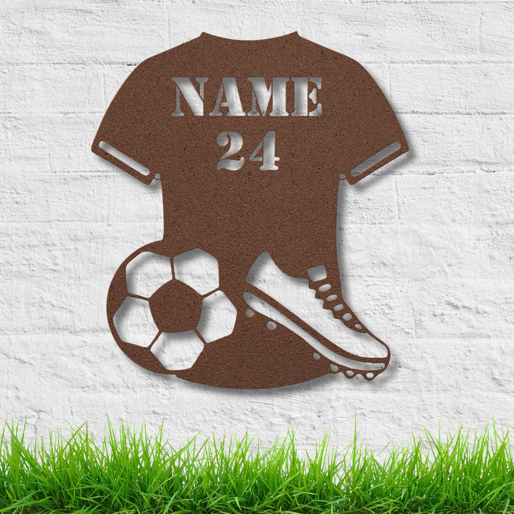 Personalized Soccer Jersey Metal Sign, Custom Name Number Art