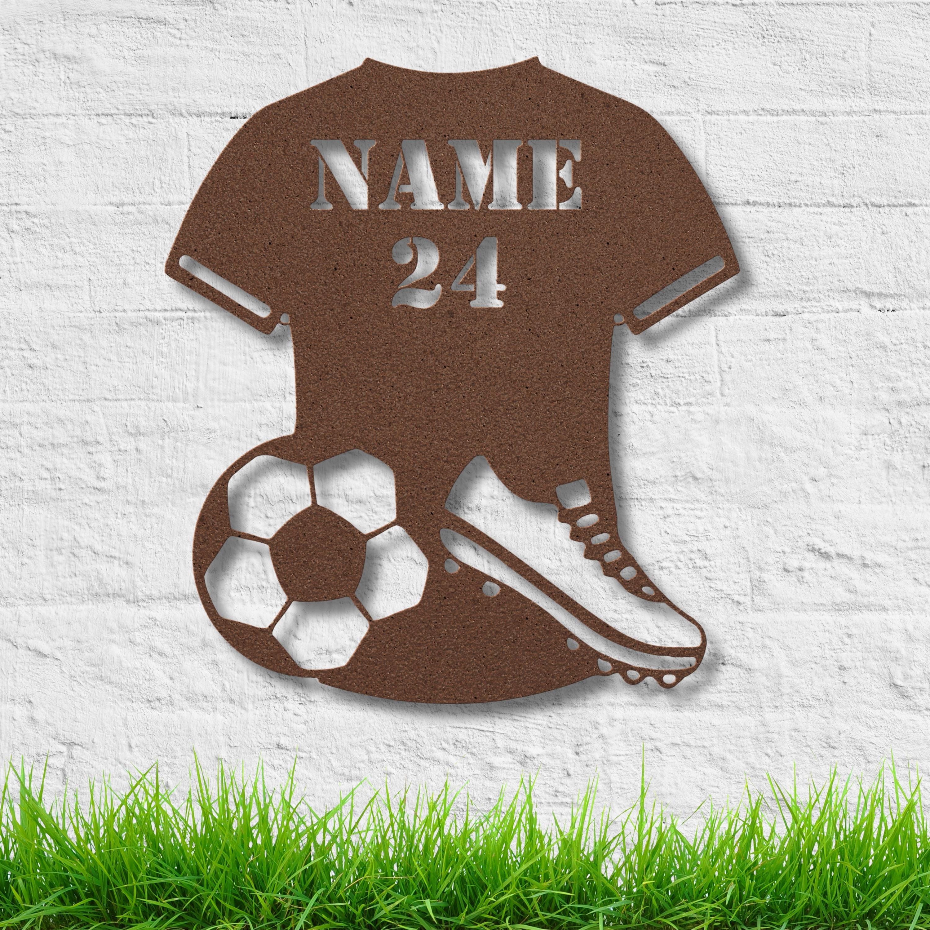 Personalized Soccer Jersey Metal Sign, Custom Name Number Art
