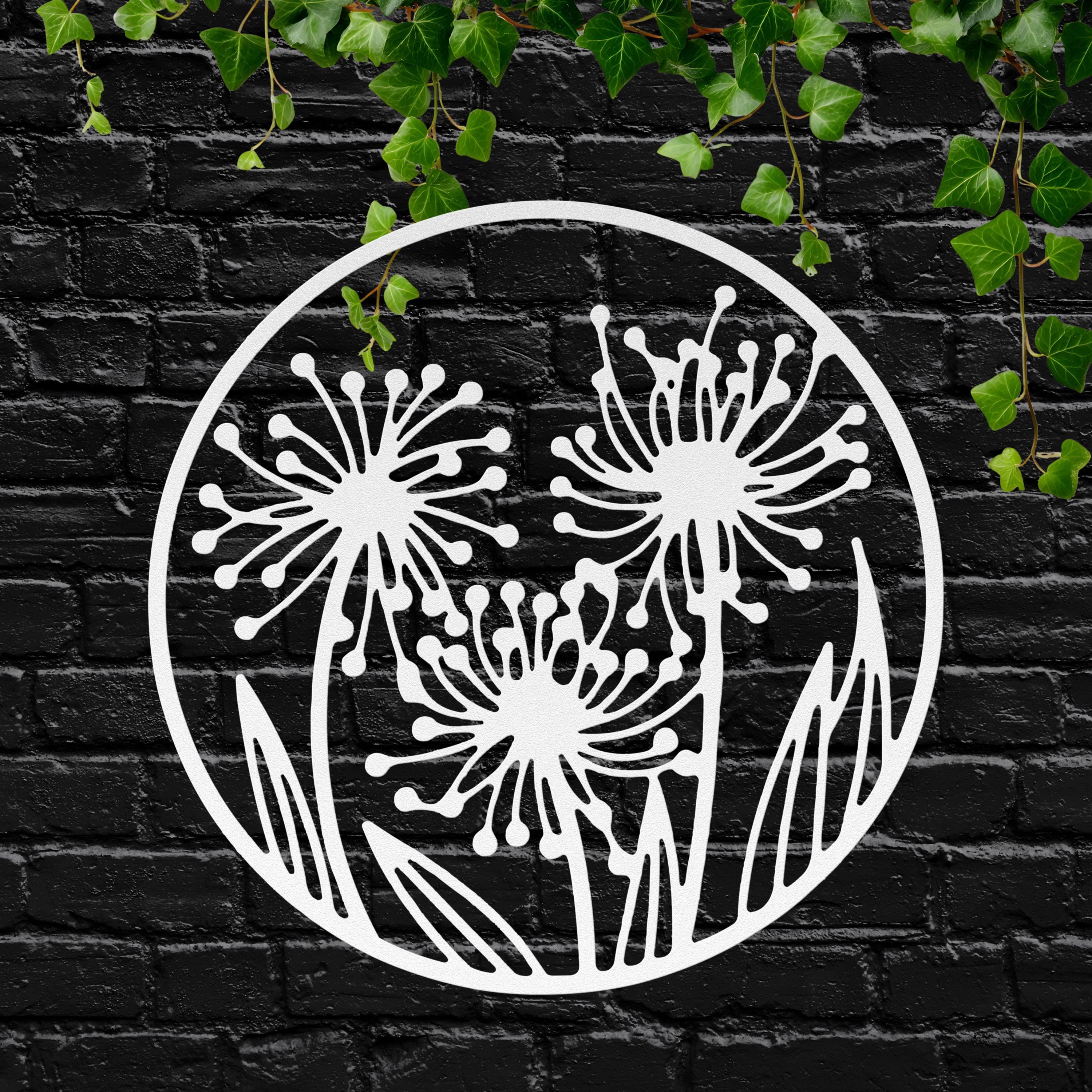 Dandelion Metal Wall Art | Nature Die Cut Sign | Make a Wish Decor | Wildflower Silhouette | Modern Farmhouse Spring Gift