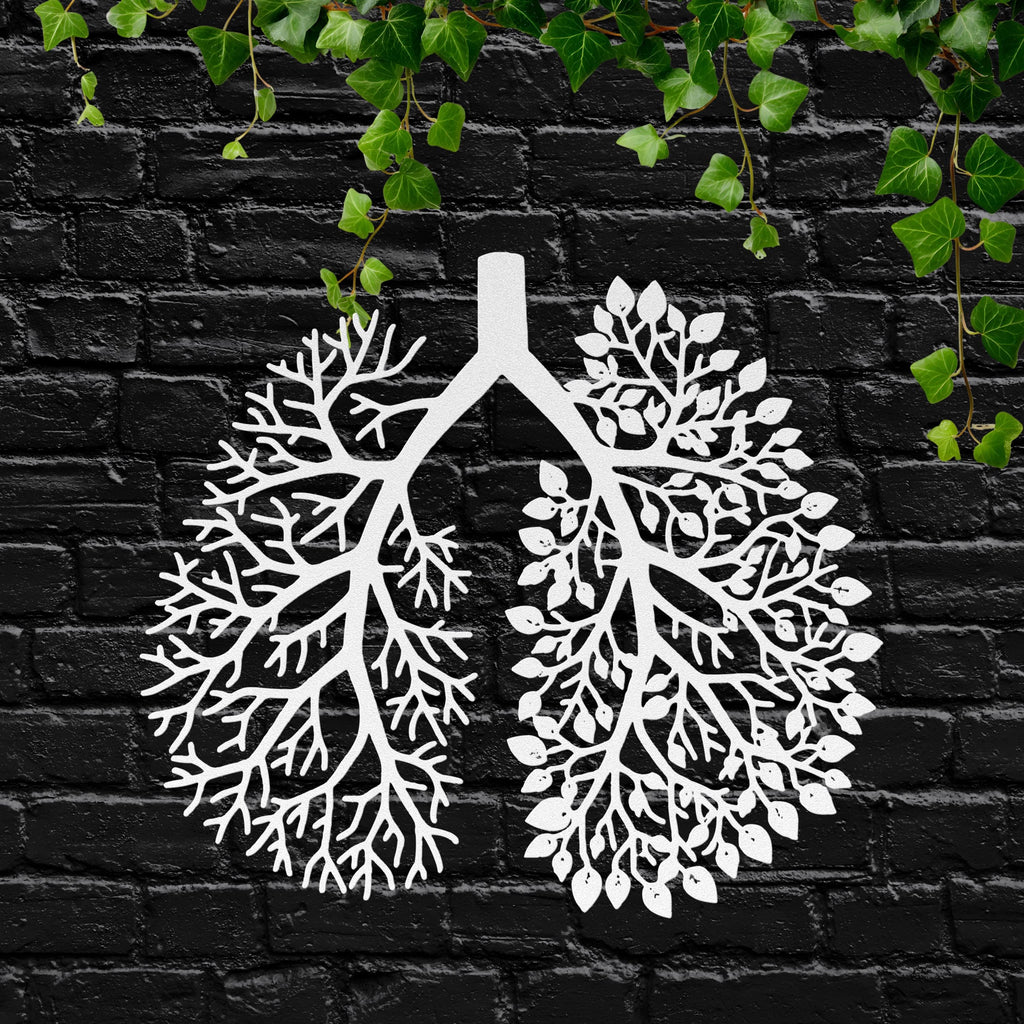 Tree Lungs Die-Cut Metal Wall Art: Nature Inspired Breathing Lungs Sign, Botanical Anatomy, Arborist Gift, Sustainable Decor