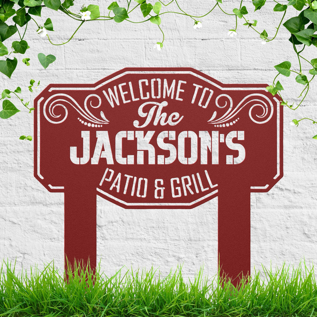 Personalized Patio Sign - Custom Backyard Barbecue Sign | Durable Steel Plaque