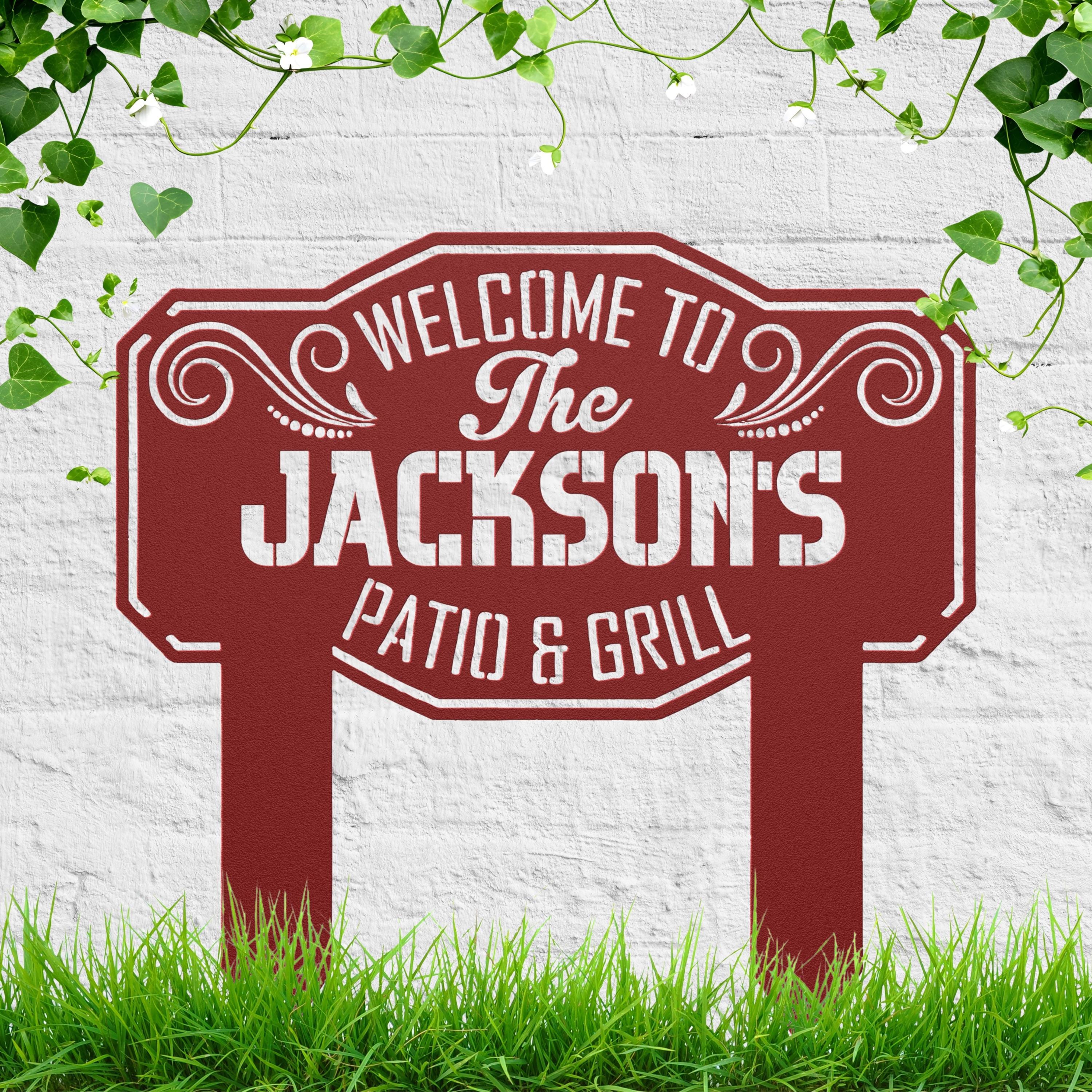 Personalized Patio Sign - Custom Backyard Barbecue Sign | Durable Steel Plaque