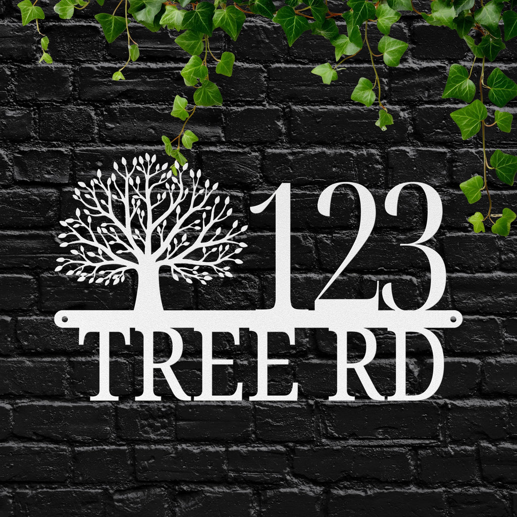 Custom Metal Address Sign | Tree of Life, House Number