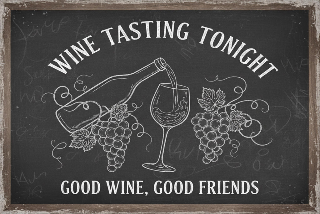 Wine Tasting Tonight Metal Sign | Kitchen & Dining Decor