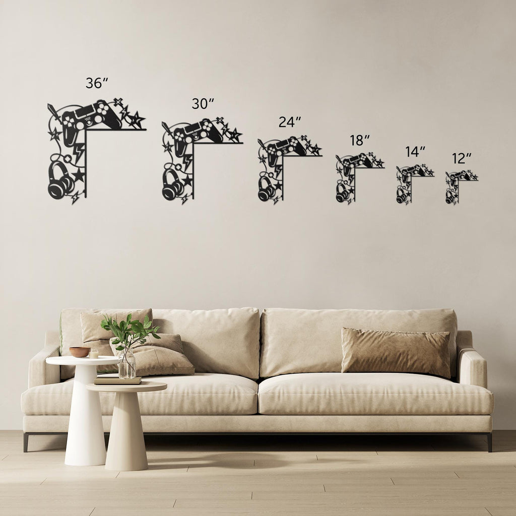 Gaming Controller Metal Door Corner Sign, Gamer Bedroom Decor, Video Game Wall Art