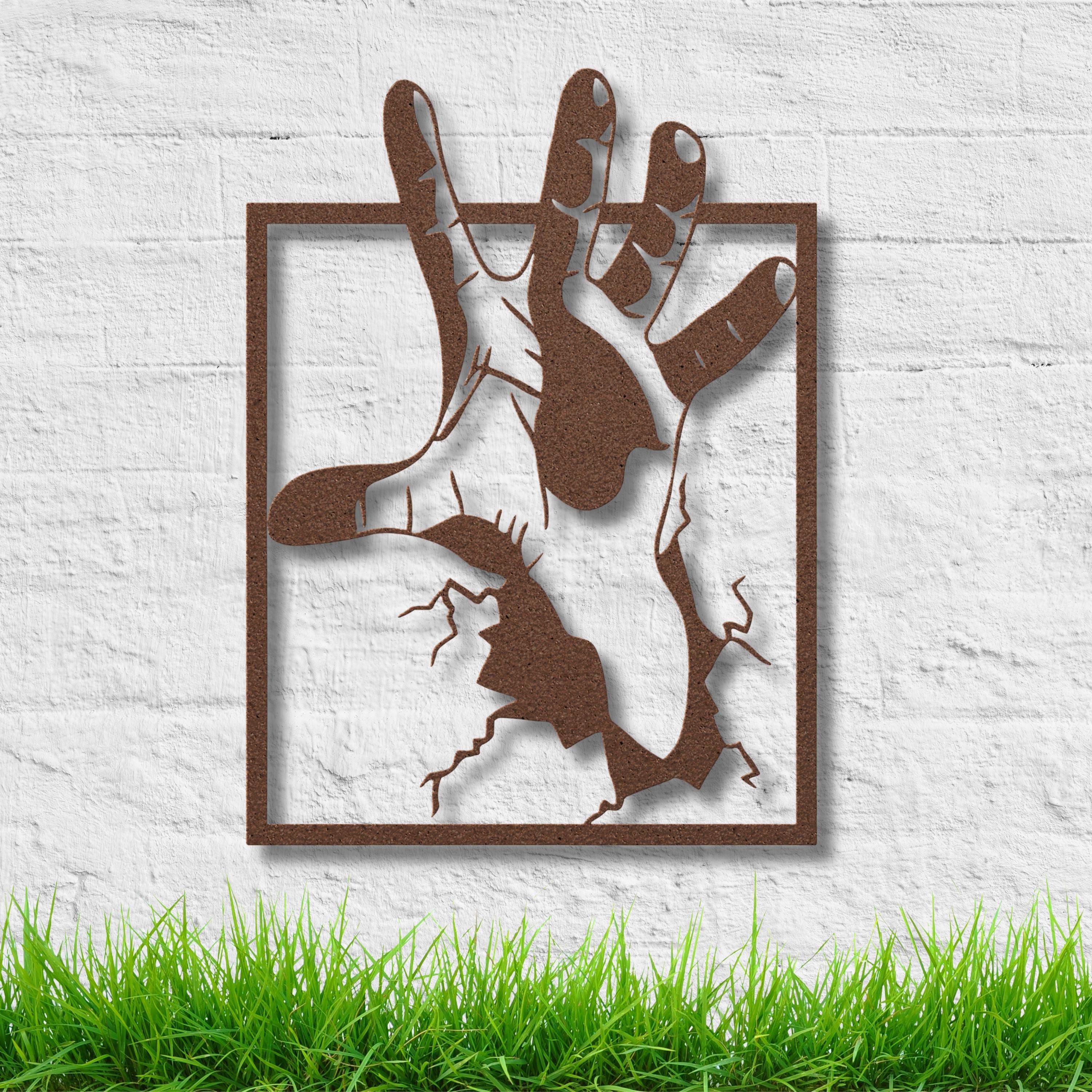 Abstract Hand Metal Wall Art, 3D Emerging Hand Sculpture