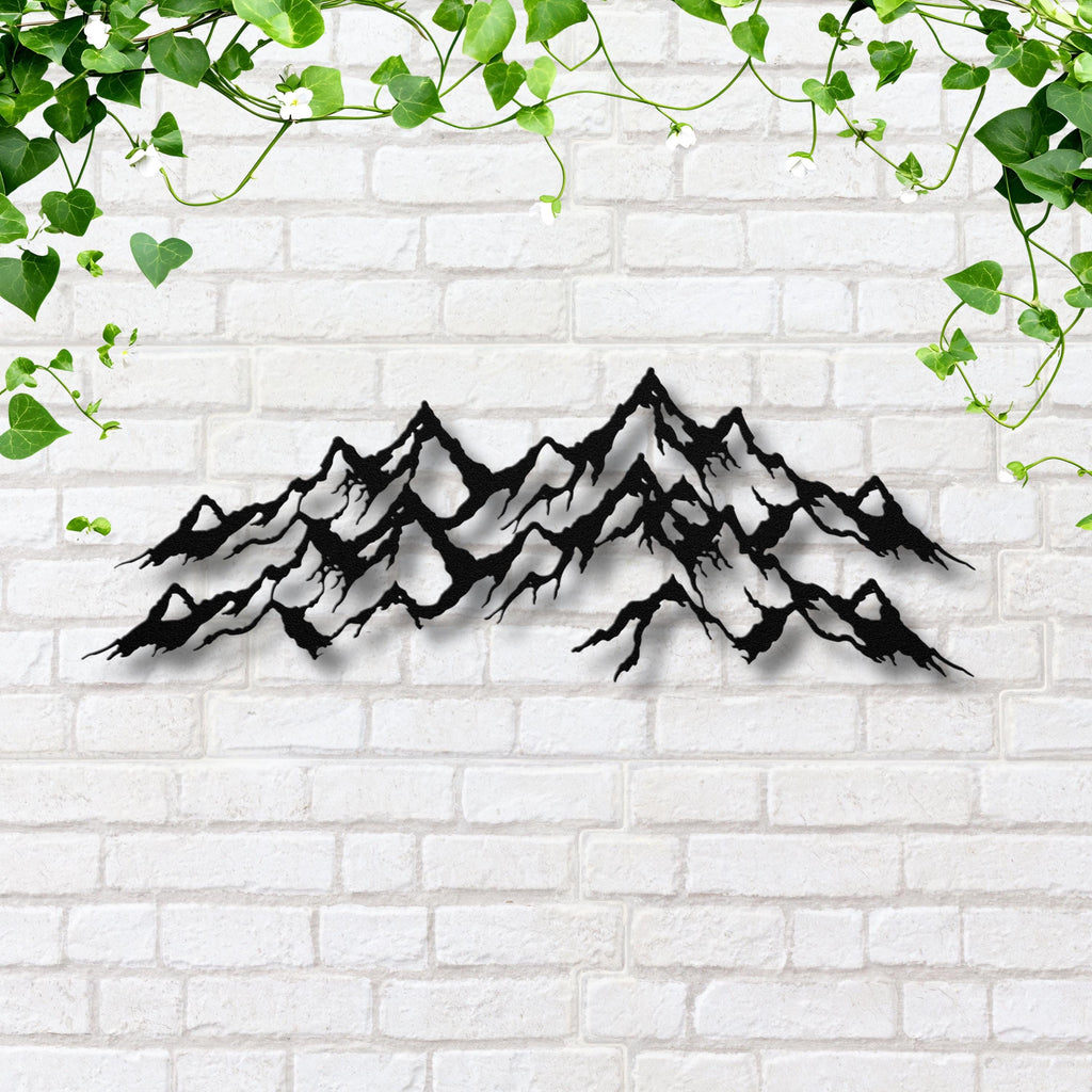 Mountain Range Metal Art – Custom Metal Sign | Rustic Cabin Wall Decor