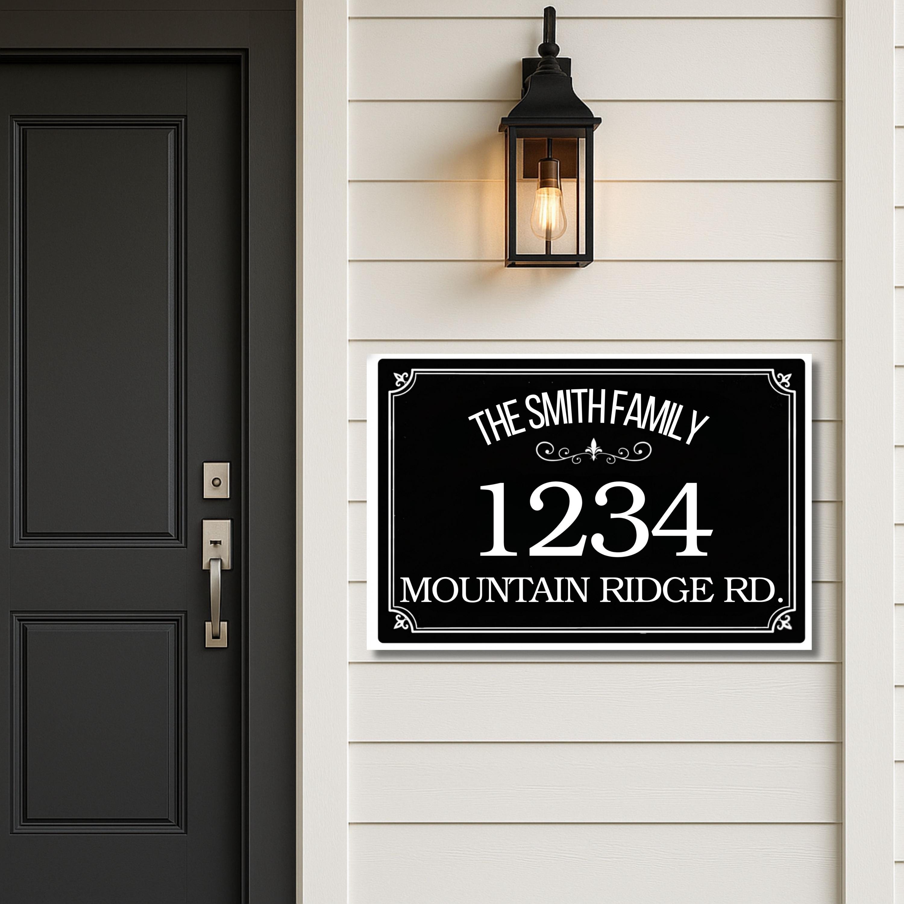 Custom Family Name Aluminum Address Sign, House Number Plaque, New Home Gift