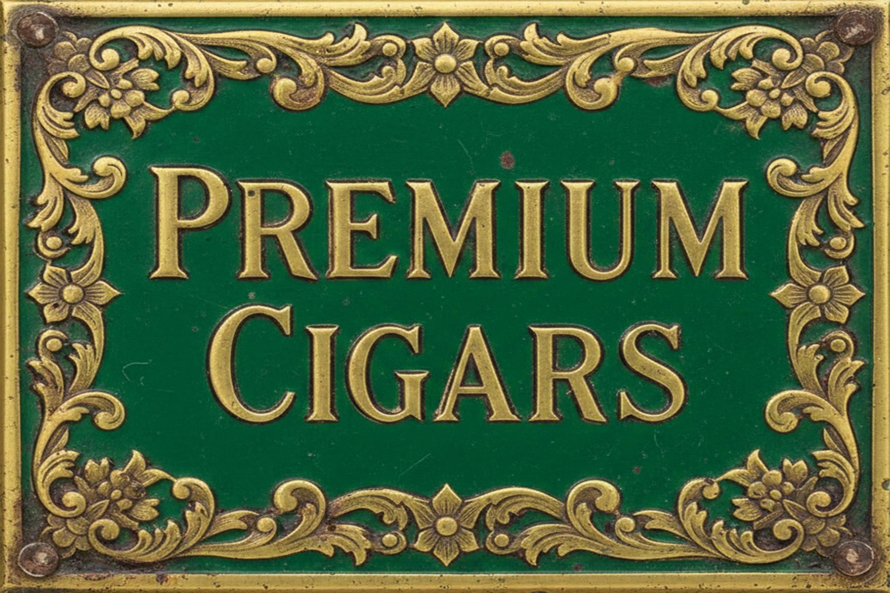 Vintage Cigars Sign - Classic Bar Decor | Rustic Lounge Sign & Man Cave Plaque