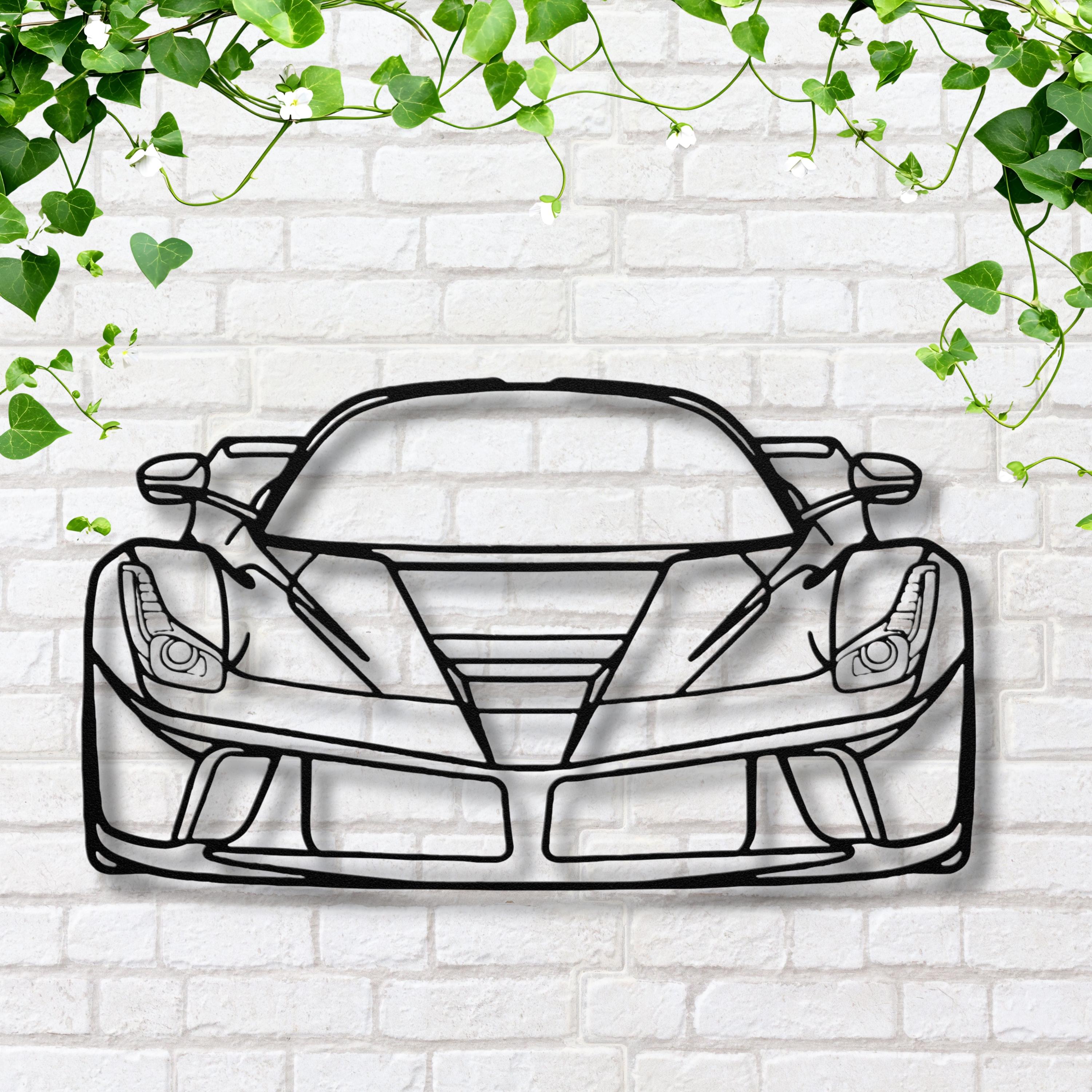 Minimalist Sports Car Art - Luxury Car Decor | Automotive Wall Art Metal Sign