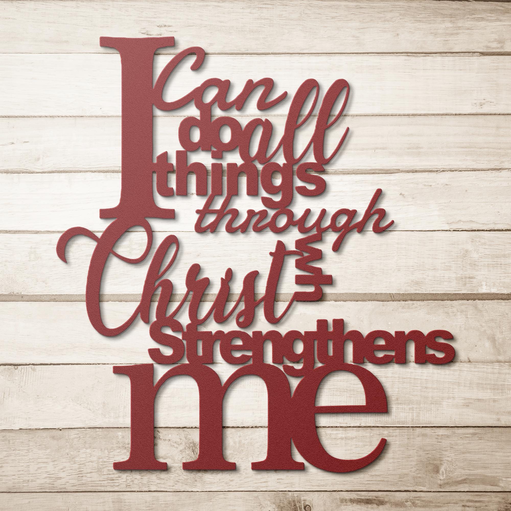 Philippians 4:13 Metal Sign, I Can Do All Things, Christian Wall Art, Scripture Decor