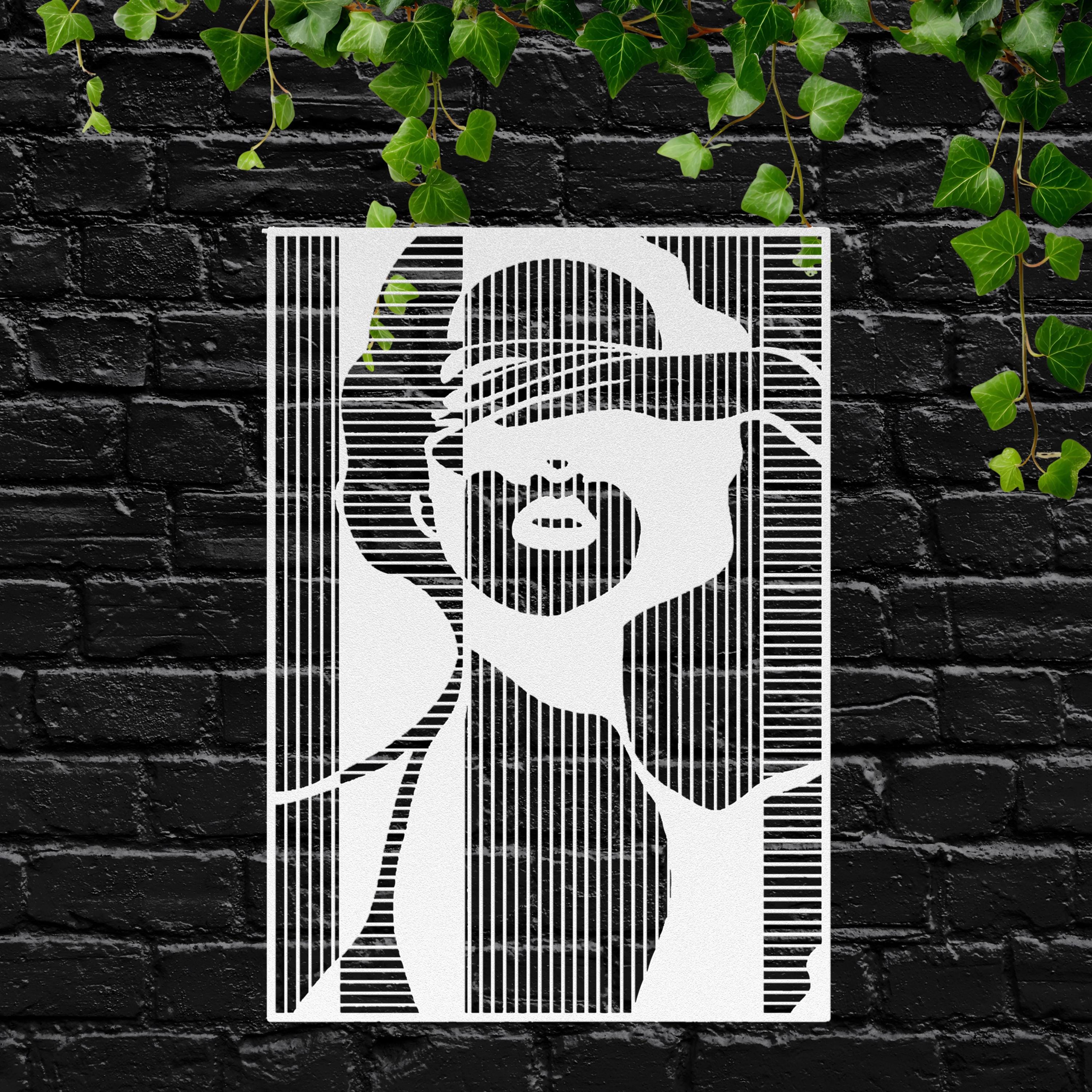 Abstract Woman Metal Wall Art, Minimalist Line Art Portrait