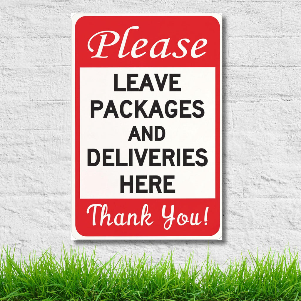 Please Leave Packages Here Sign, Delivery Instruction Plaque, Front Porch Decor