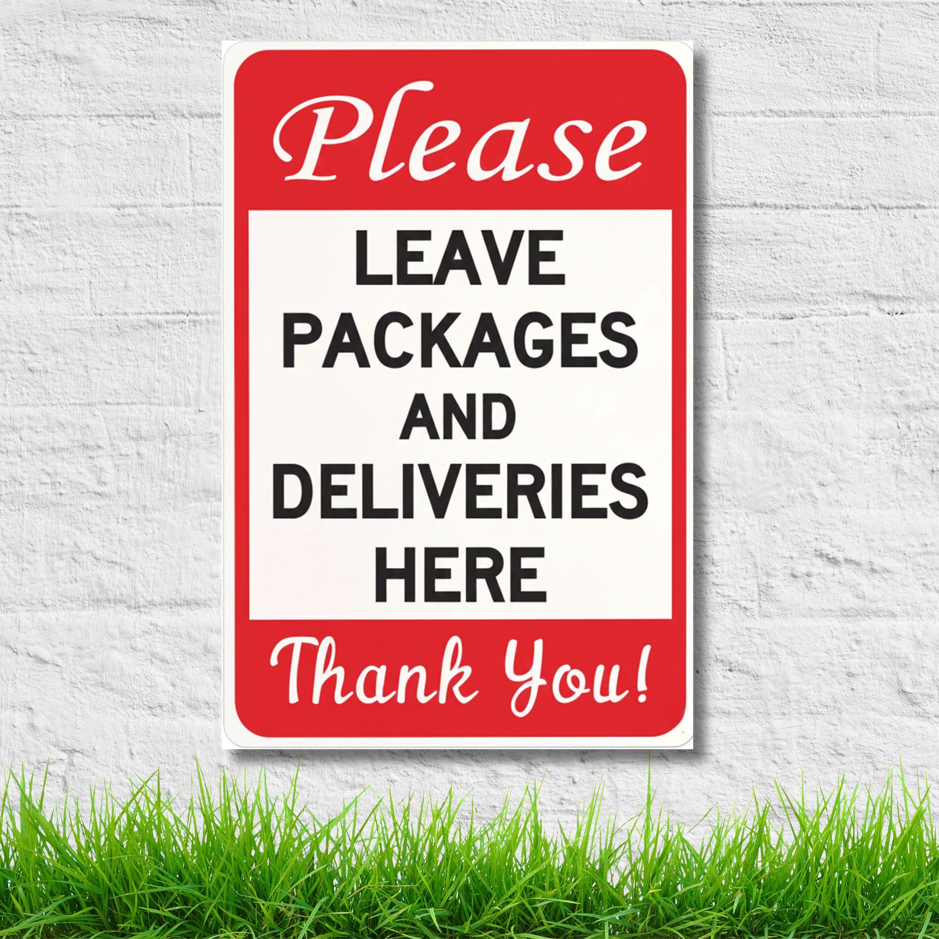 Please Leave Packages Here Sign, Delivery Instruction Plaque, Front Porch Decor