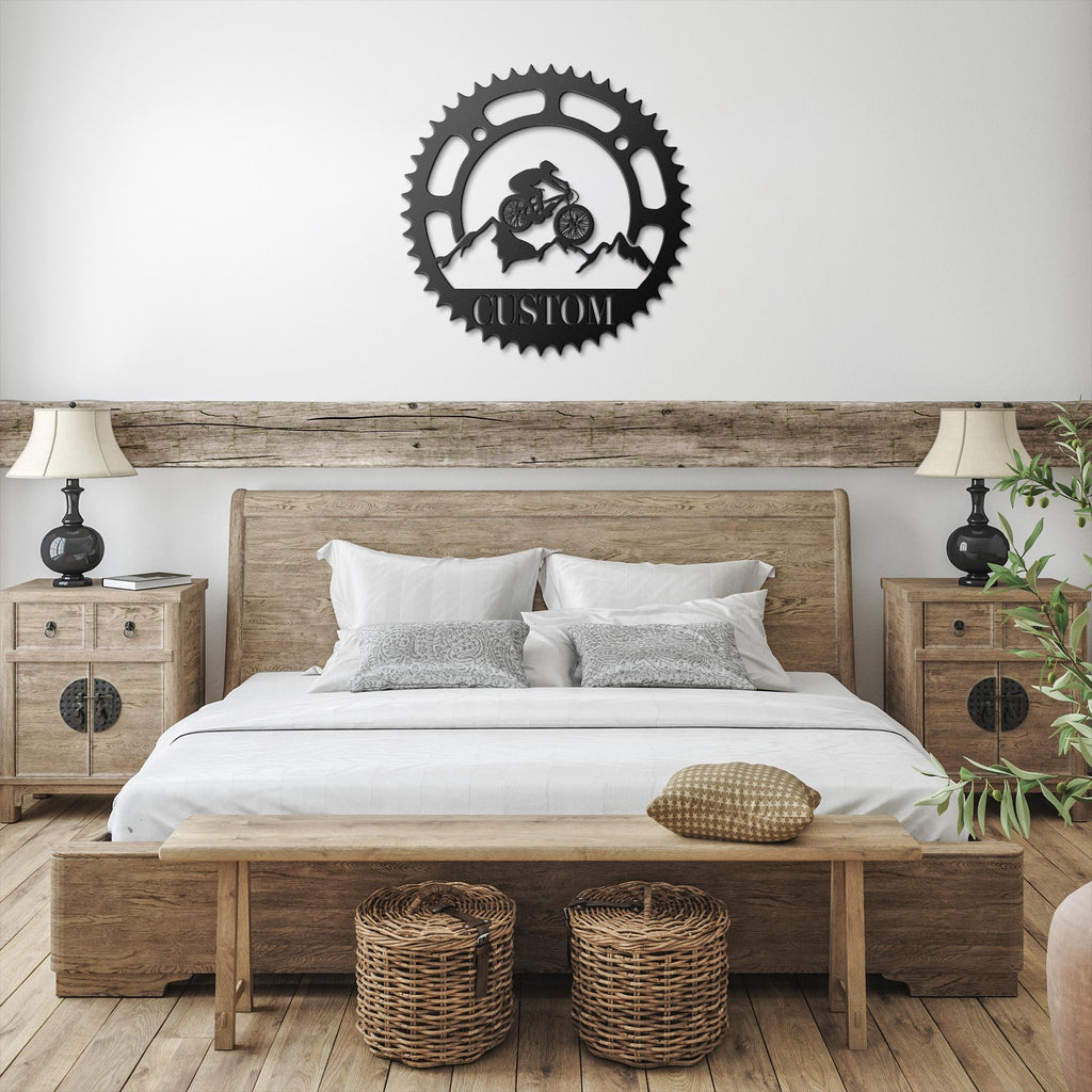 Custom Biker Metal Sign – Mountain Bike Art | Personalized Sports Sign & Garage Decor