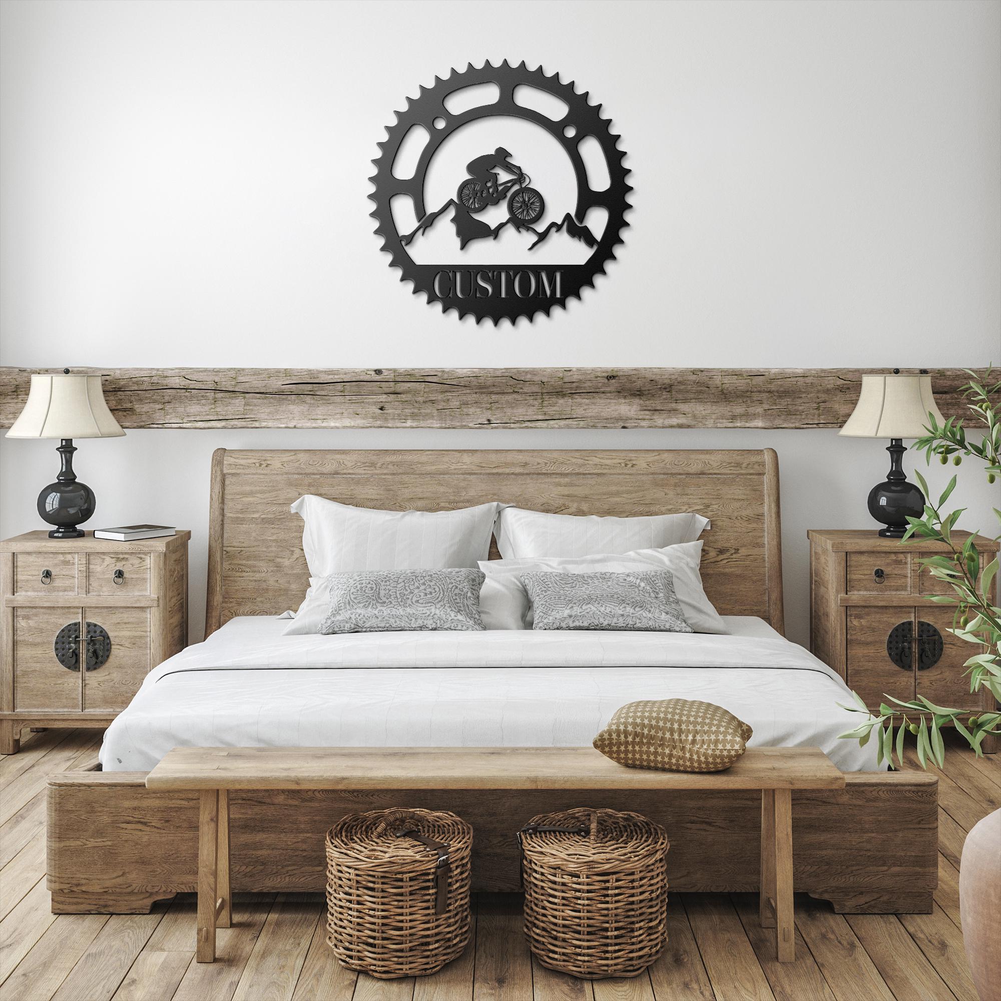 Custom Biker Metal Sign – Mountain Bike Art | Personalized Sports Sign & Garage Decor