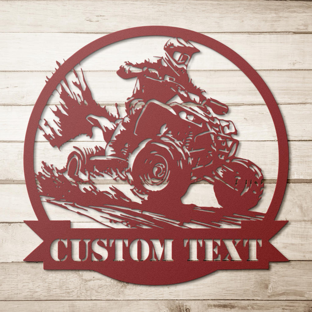 Personalized ATV Sign - Custom Motorsports Decor | Quad Rider Metal Wall Art