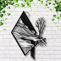 Geometric Metal Wall Art – Mountain Wall Decor With Diamond Waterfall Design