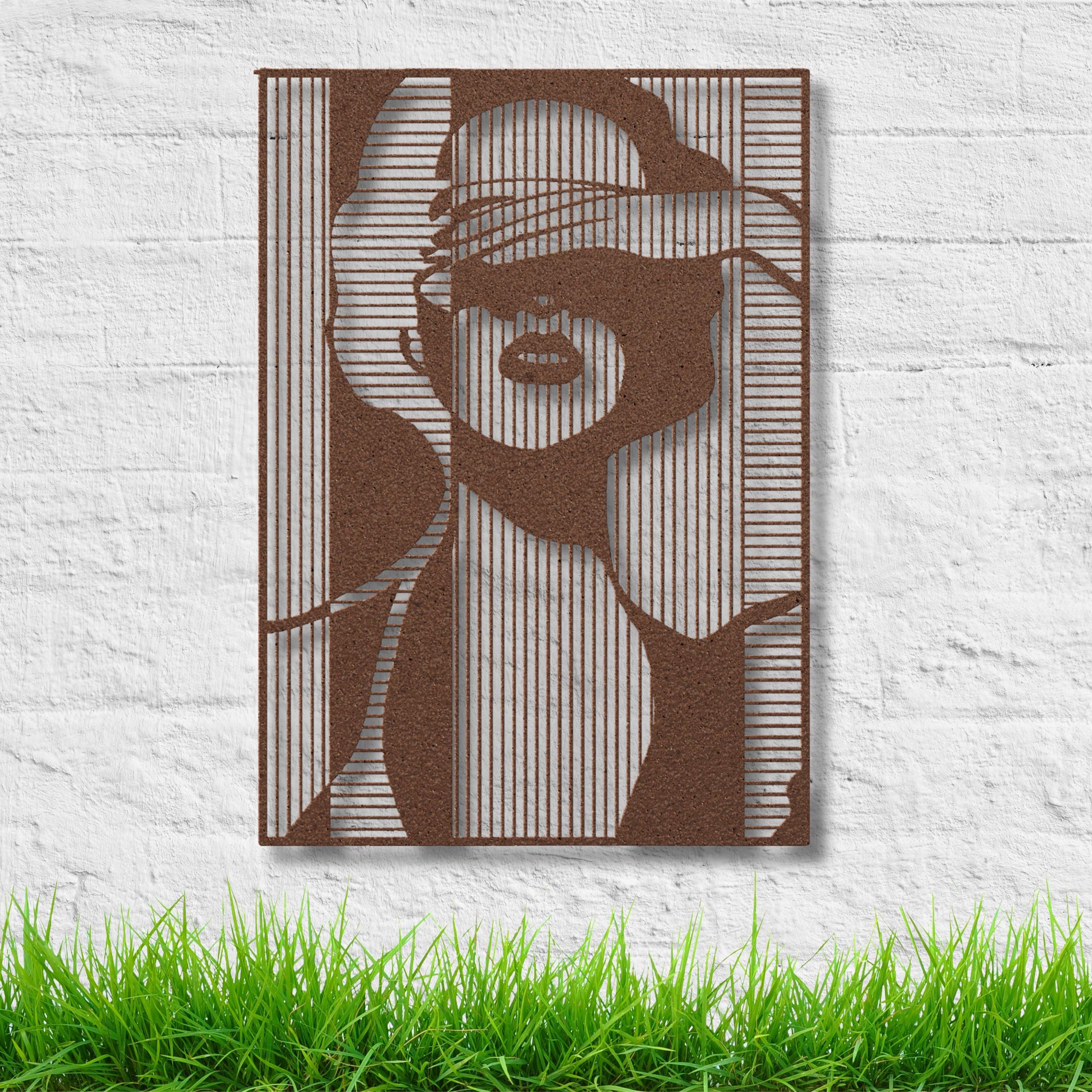 Abstract Woman Metal Wall Art, Minimalist Line Art Portrait