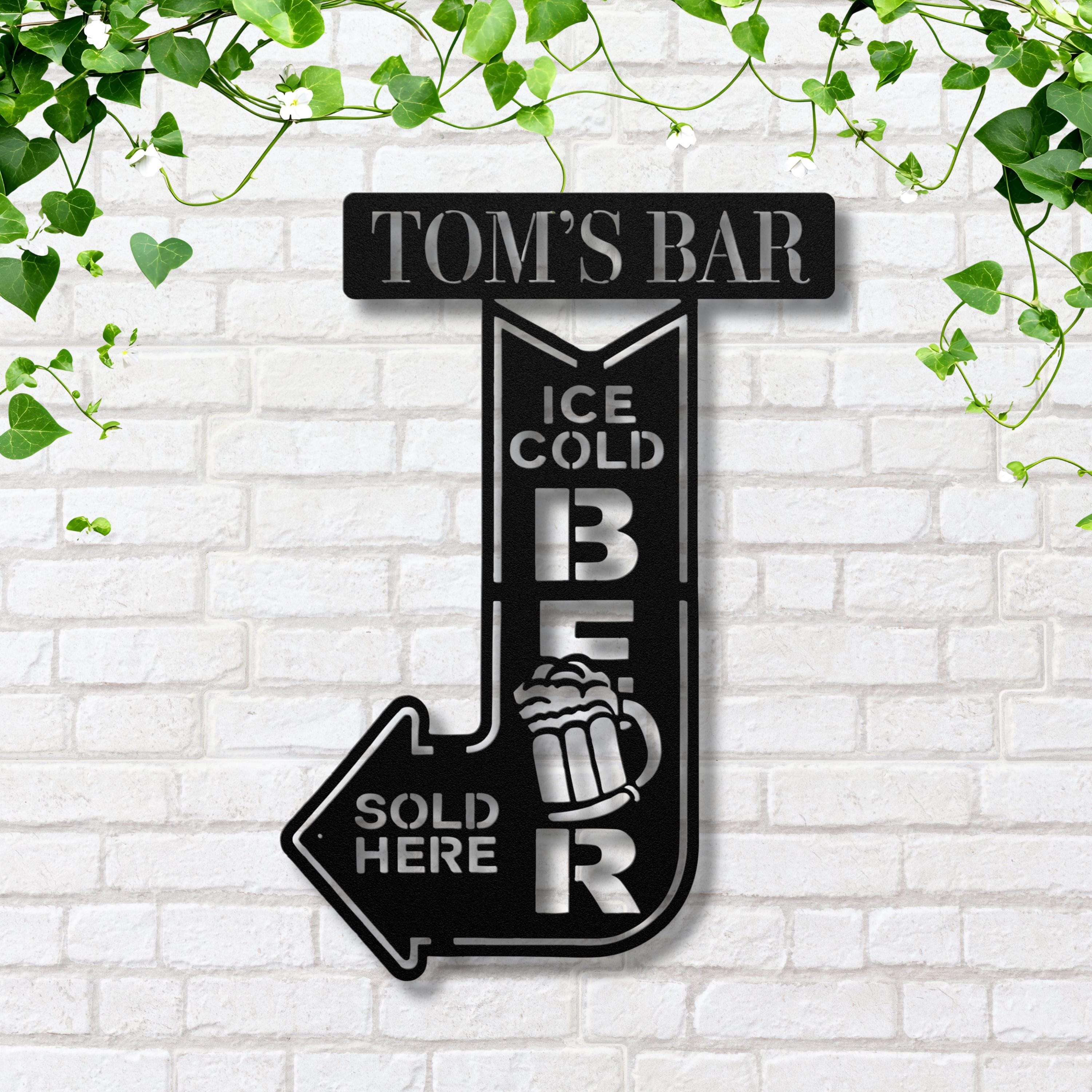 Custom Metal Bar Sign | Vintage Arrow, Man Cave Decor