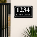 Custom House Number Sign | Modern Black & White Address Plaque