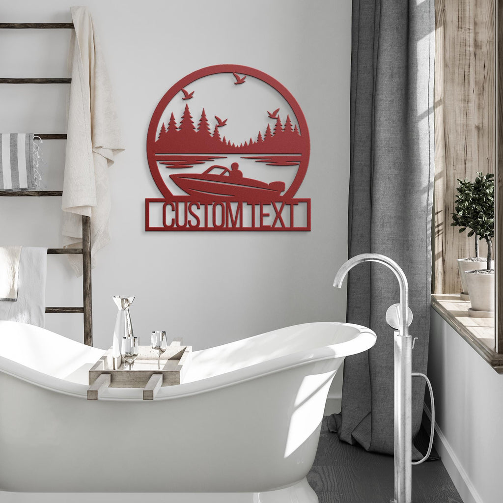 Personalized Boat Sign | Custom Metal Sign - Lake House Decor & Boating Gift
